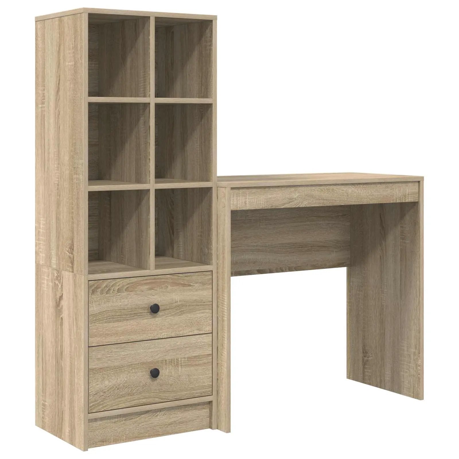 vidaXL vidaXL Desk with Drawer with Shelf with Storage 2 pcs Sonoma Oak - Desk