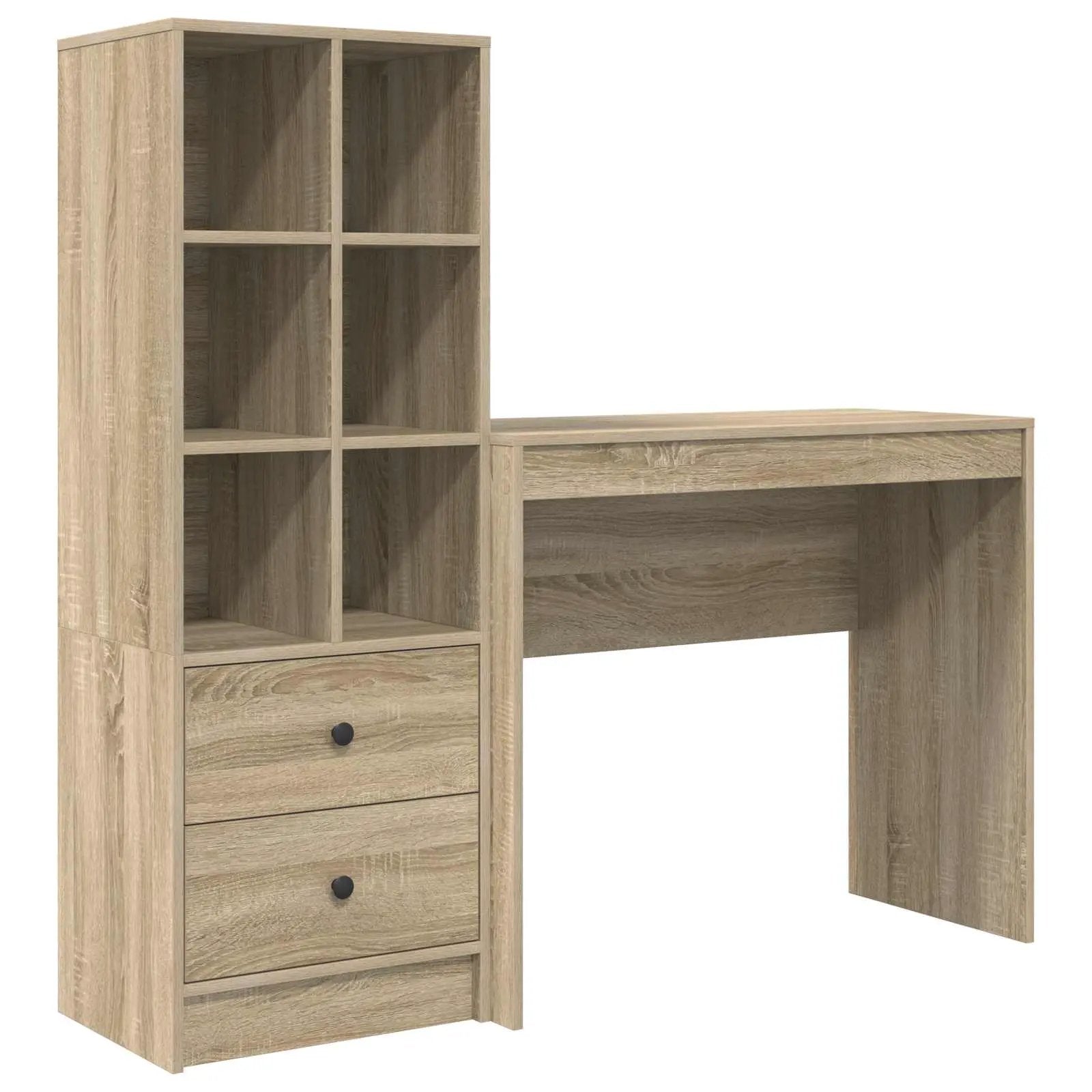 vidaXL vidaXL Desk with Drawer with Shelf with Storage 2 pcs Sonoma Oak - Desk