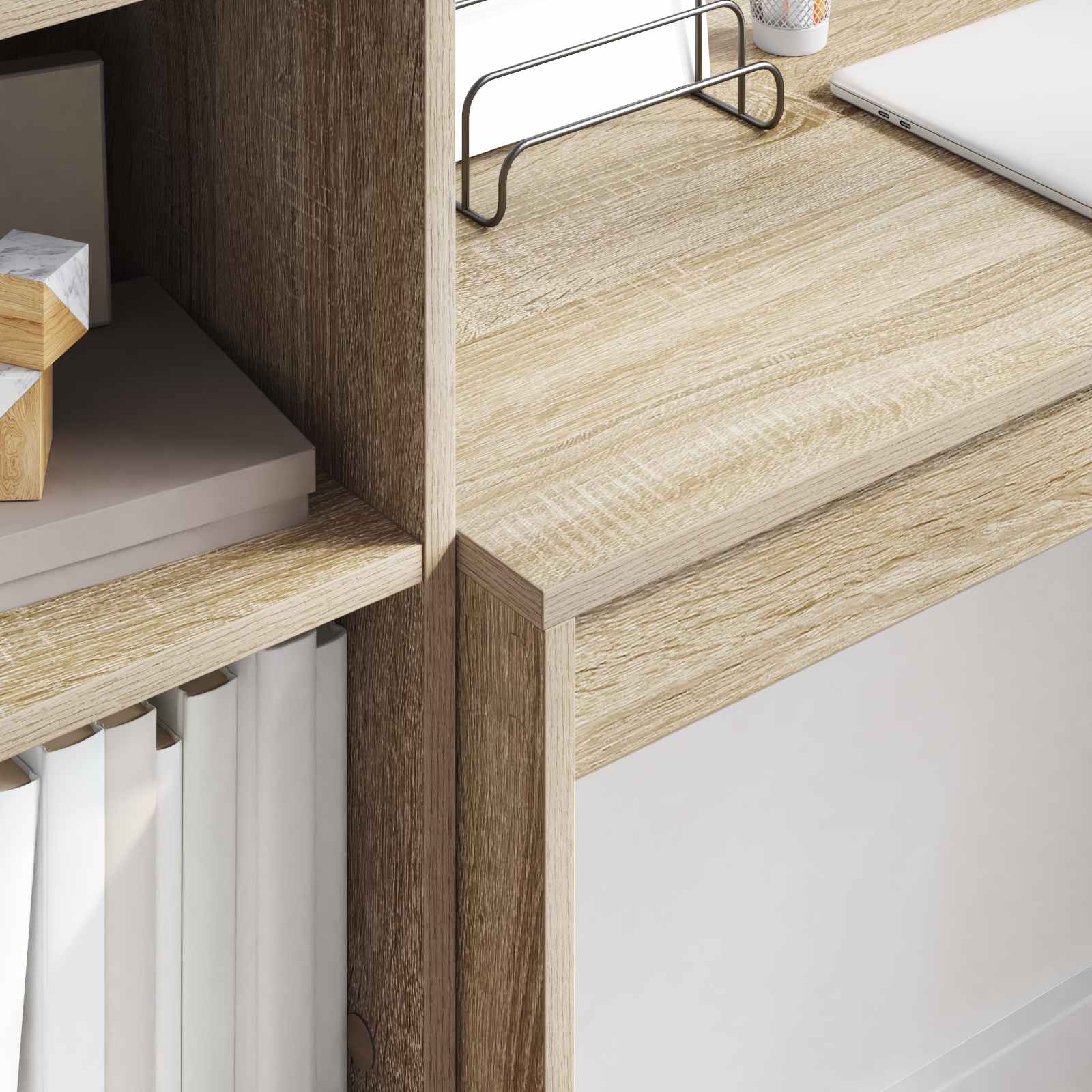 vidaXL vidaXL Desk with Drawer with Shelf with Storage 2 pcs Sonoma Oak - Desk