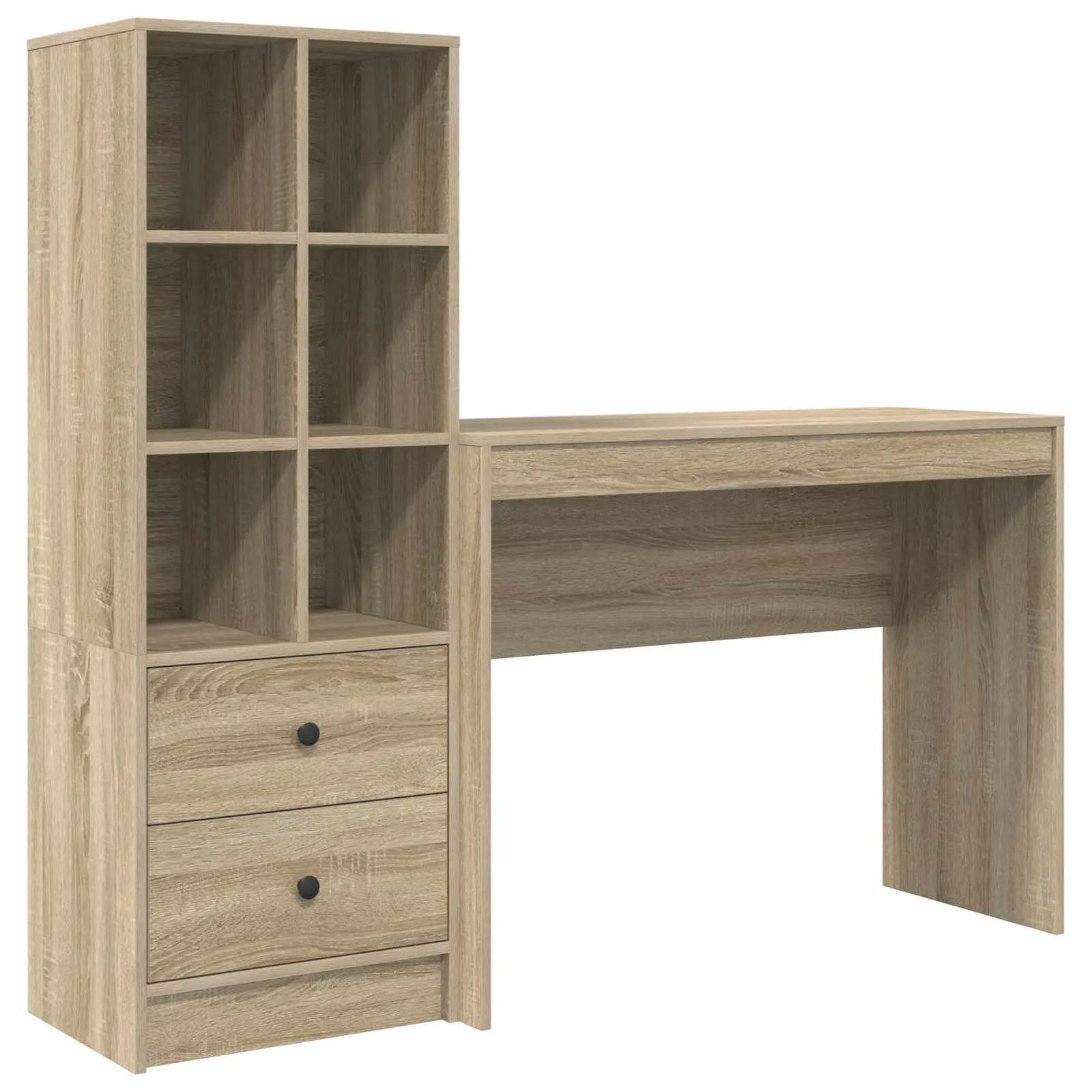 vidaXL vidaXL Desk with Drawer with Shelf with Storage 2 pcs Sonoma Oak - Desk