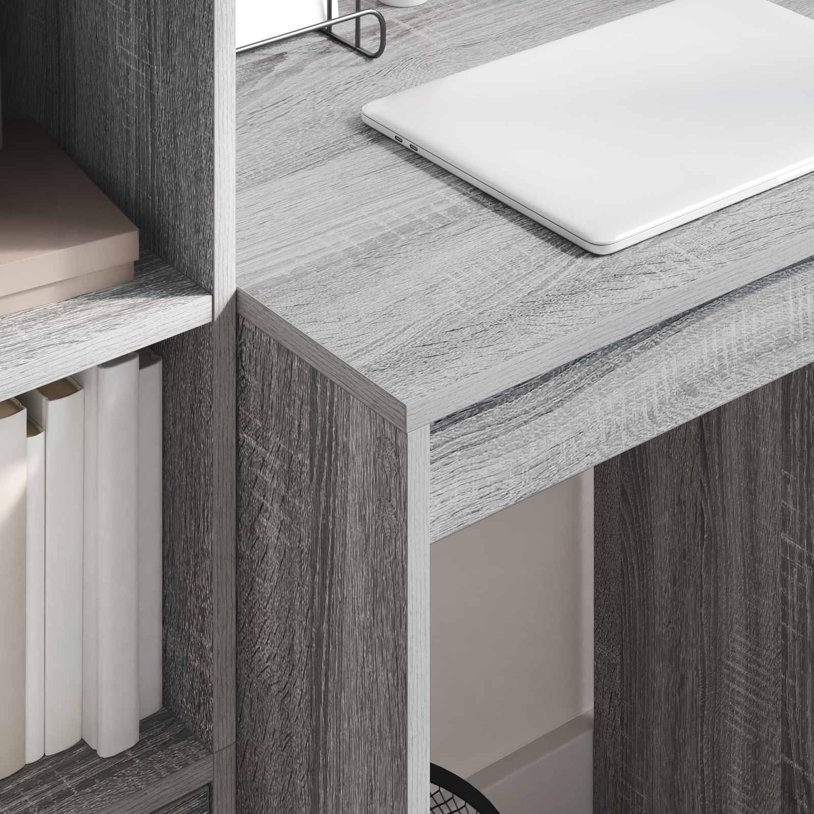 vidaXL vidaXL Desk with Drawer with Shelf with Storage 2 pcs Grey Sonoma - Desk