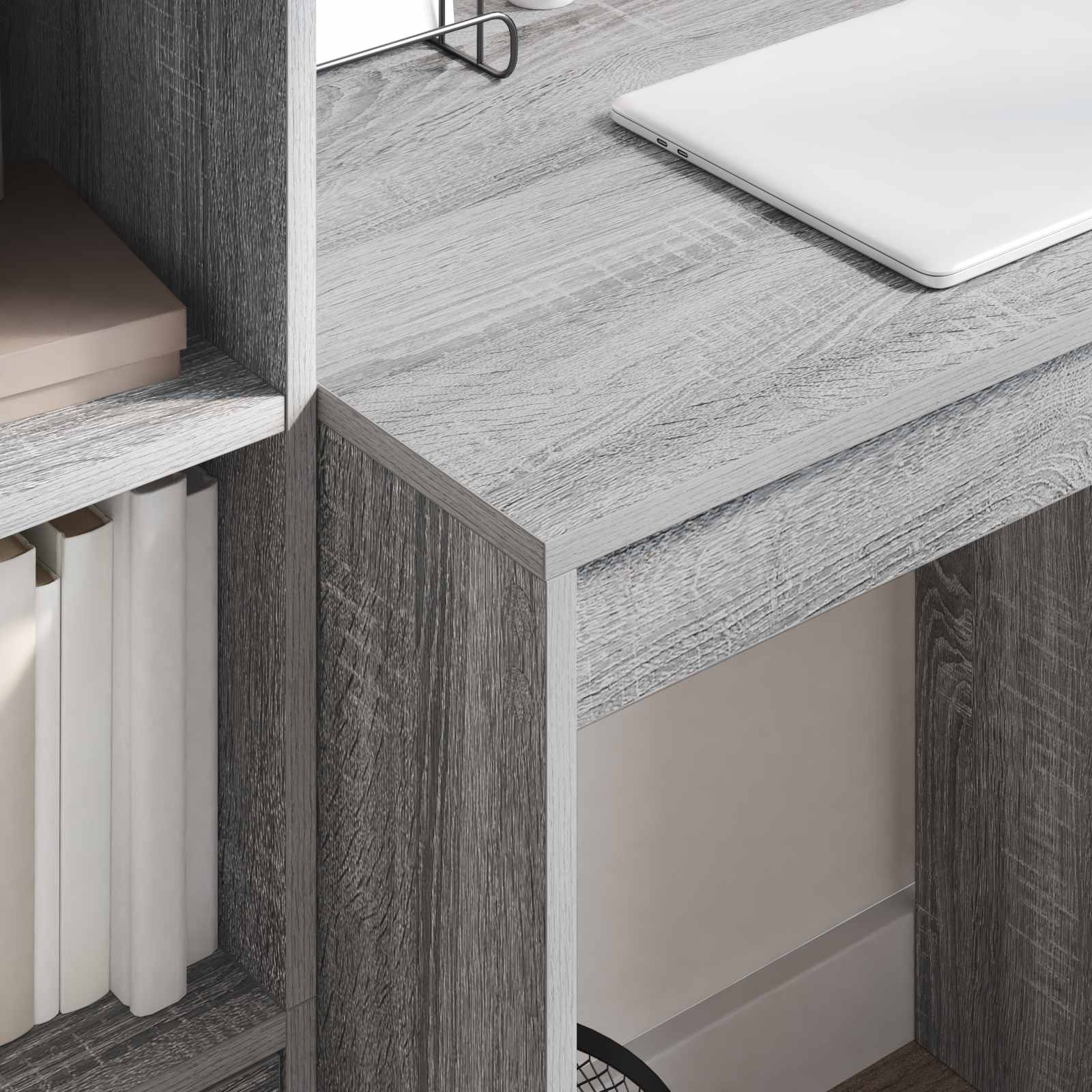 vidaXL vidaXL Desk with Drawer with Shelf with Storage 2 pcs Grey Sonoma - Desk