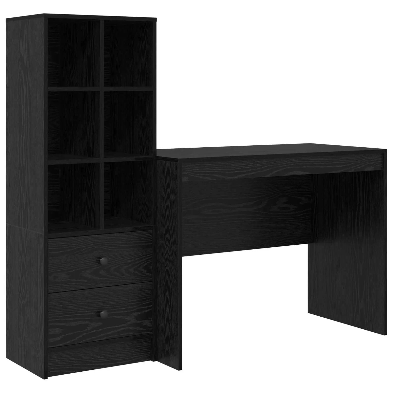 vidaXL vidaXL Desk with Drawer 2 pcs Black Oak - Desk