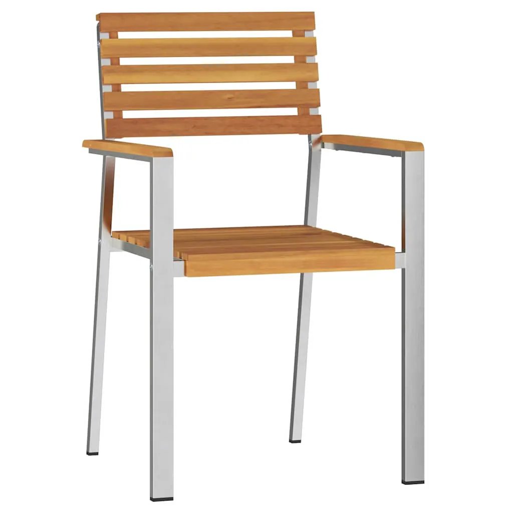 vidaXL vidaXL Garden Chair 8 pcs Oil Natural Solid Acacia Wood - Garden Chairs