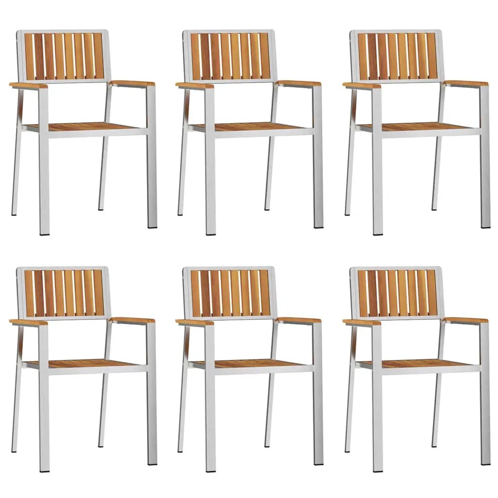 vidaXL vidaXL Garden Chair 6 pcs Brown 56 x 54.5 x 87 cm Solid Acacia Wood -