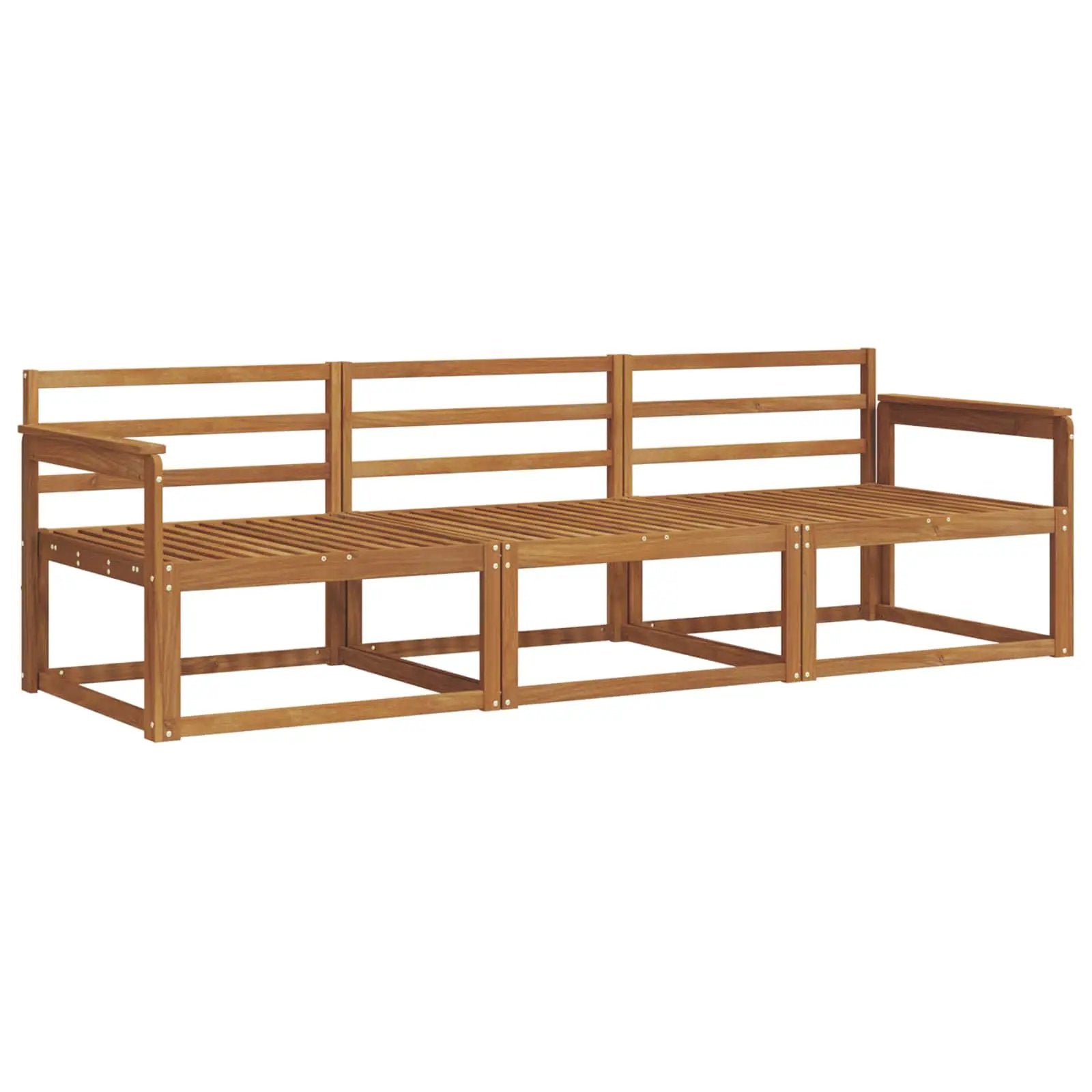 vidaXL vidaXL Outdoor Sofa Set 3 pcs Natural Solid Acacia Wood - Garden Sofa Sets