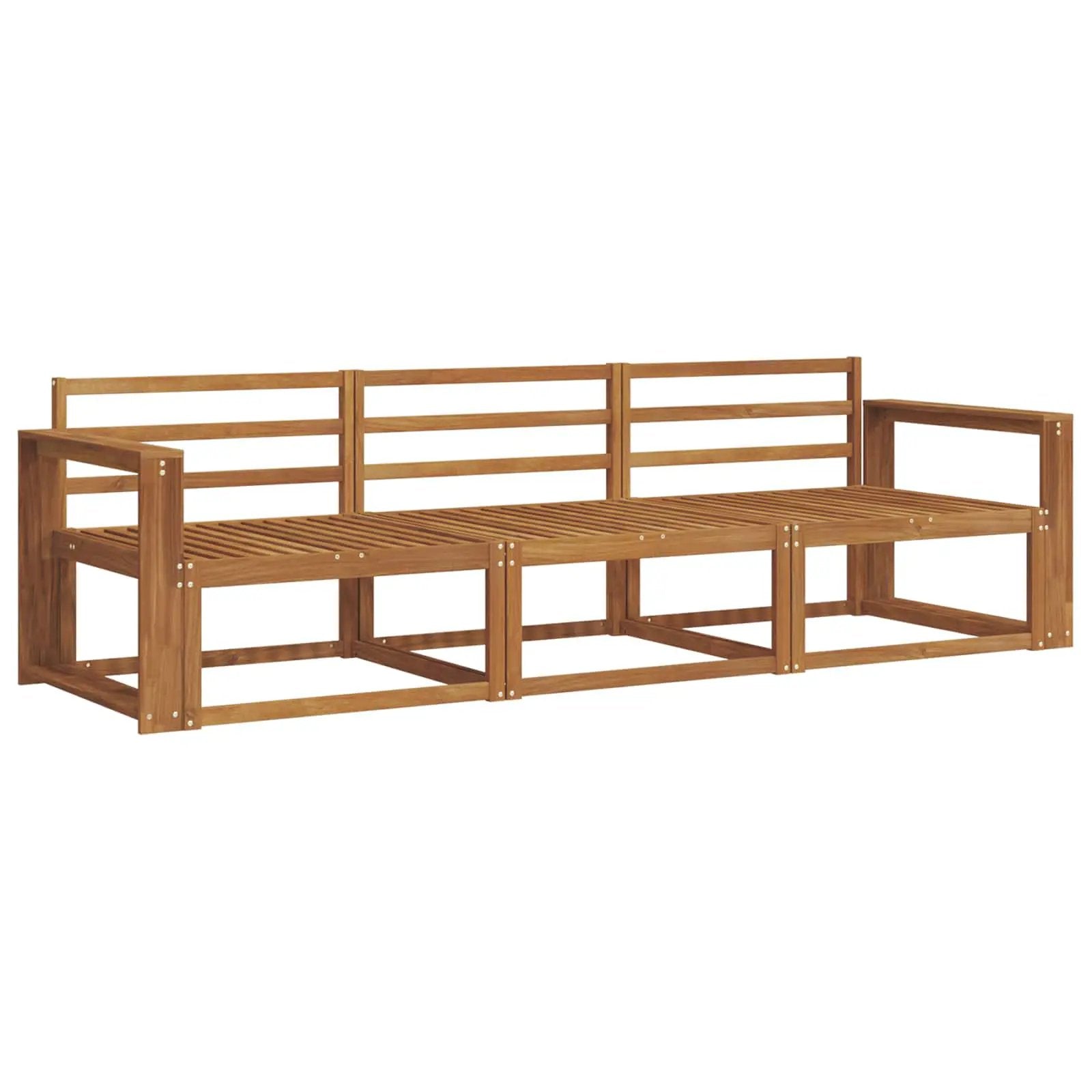vidaXL vidaXL Outdoor Sofa Set 3 pcs Natural Solid Acacia Wood - Garden Sofa Sets