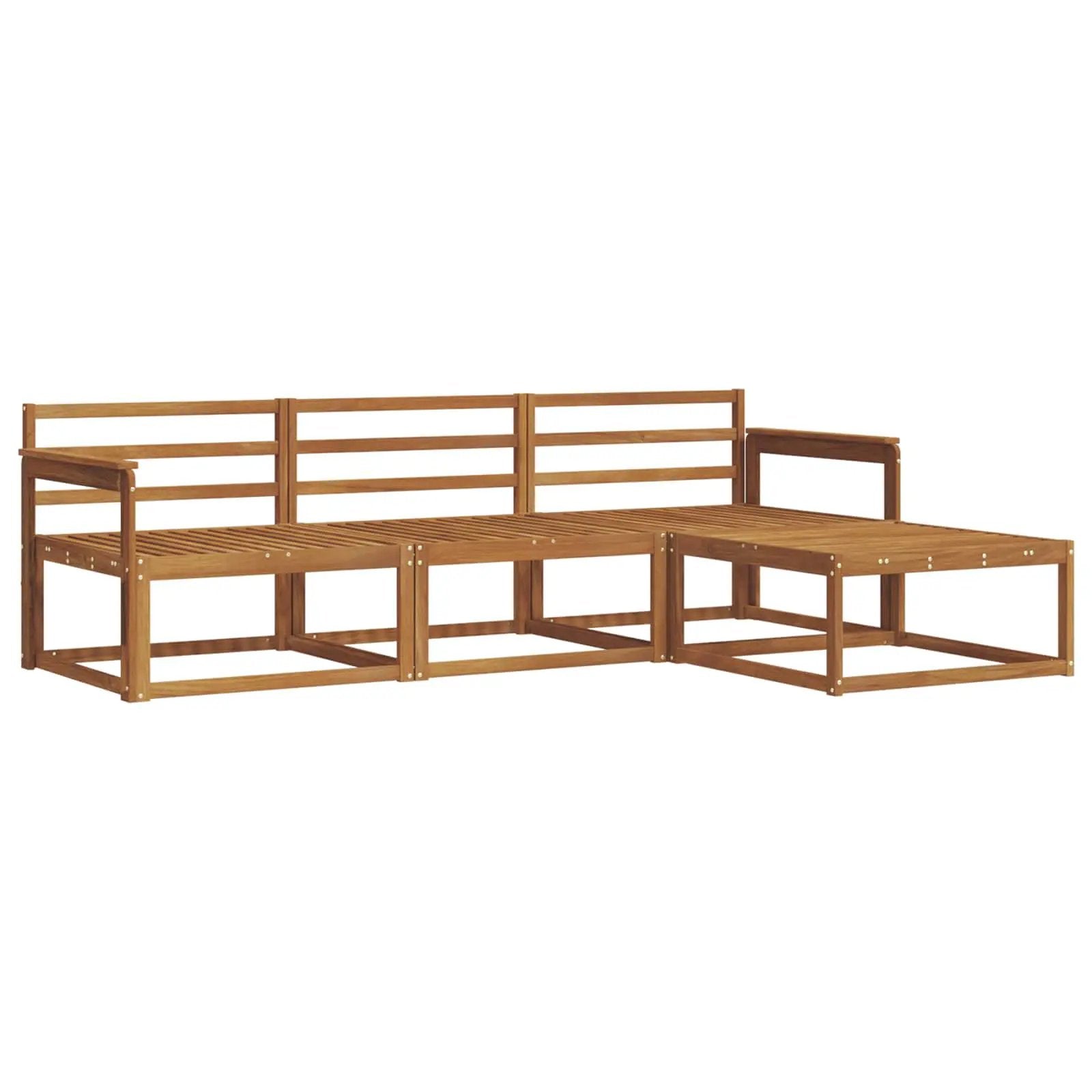 vidaXL vidaXL Outdoor Sofa Set 4 pcs Natural Solid Acacia Wood - Garden Sofa Sets