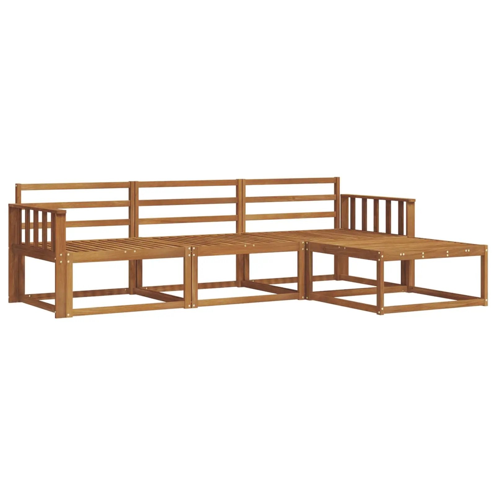 vidaXL vidaXL Outdoor Sofa Set 4 pcs Natural Solid Acacia Wood - Garden Sofa Sets