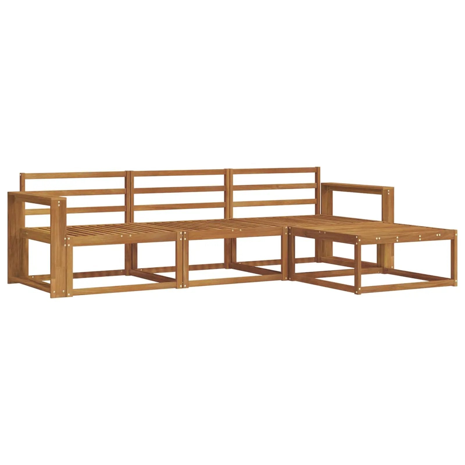 vidaXL vidaXL Outdoor Sofa Set 4 pcs Natural Solid Acacia Wood - Garden Sofa Sets