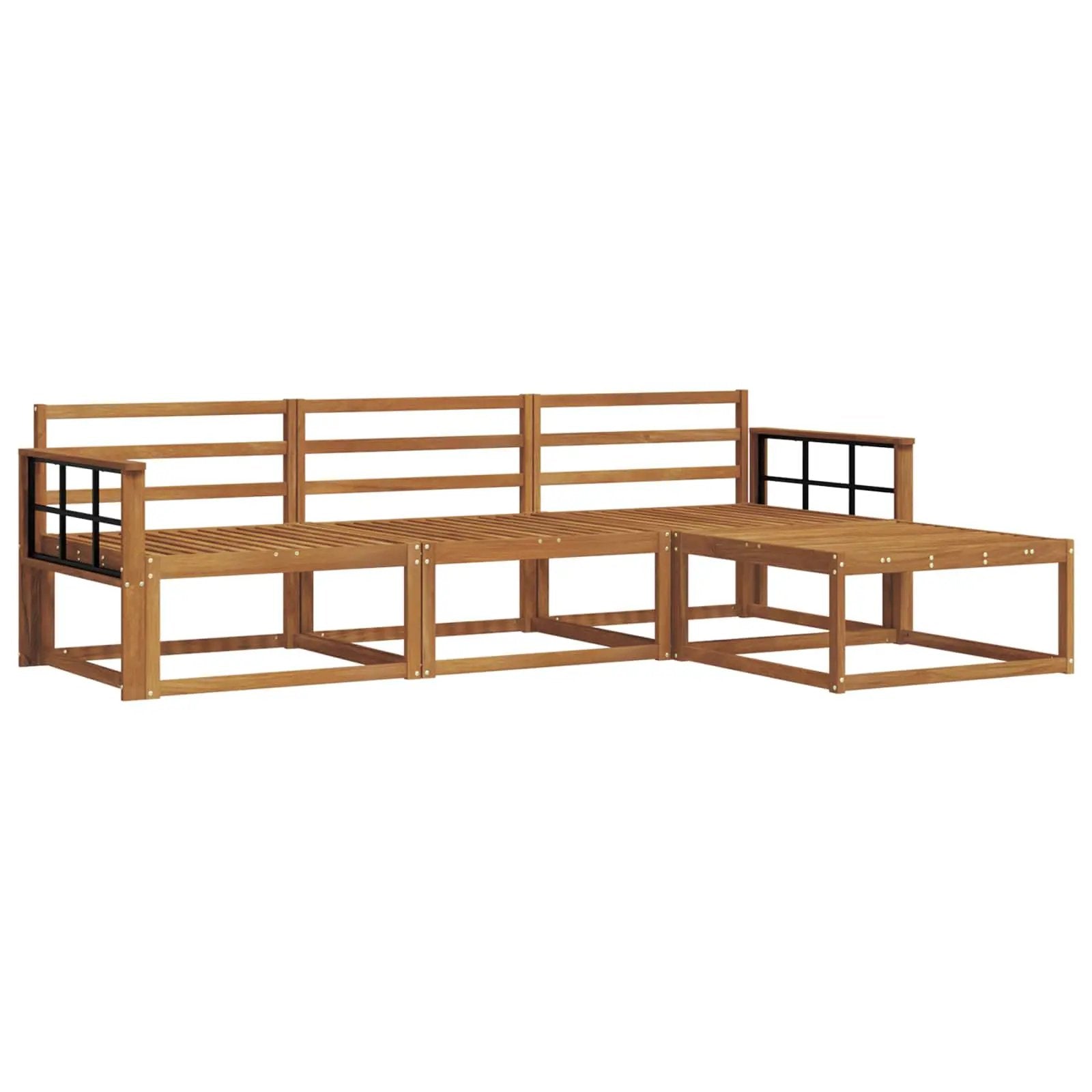 vidaXL vidaXL Outdoor Sofa Set 4 pcs Natural Solid Acacia Wood - Garden Sofa Sets