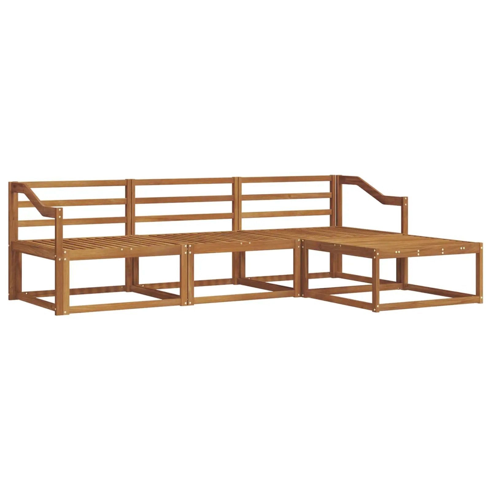 vidaXL vidaXL Outdoor Sofa Set 4 pcs Natural Solid Acacia Wood - Garden Sofa Sets