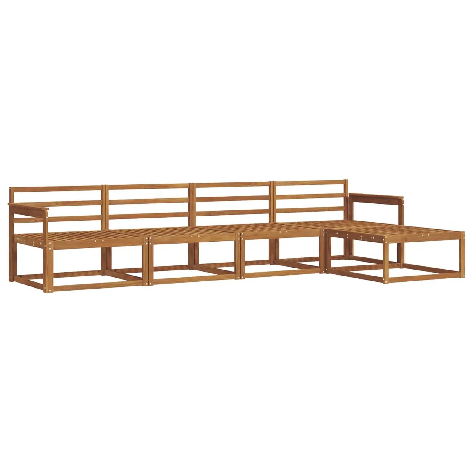 vidaXL vidaXL Outdoor Sofa Set 5 pcs Natural Solid Acacia Wood - Garden Sofa Sets