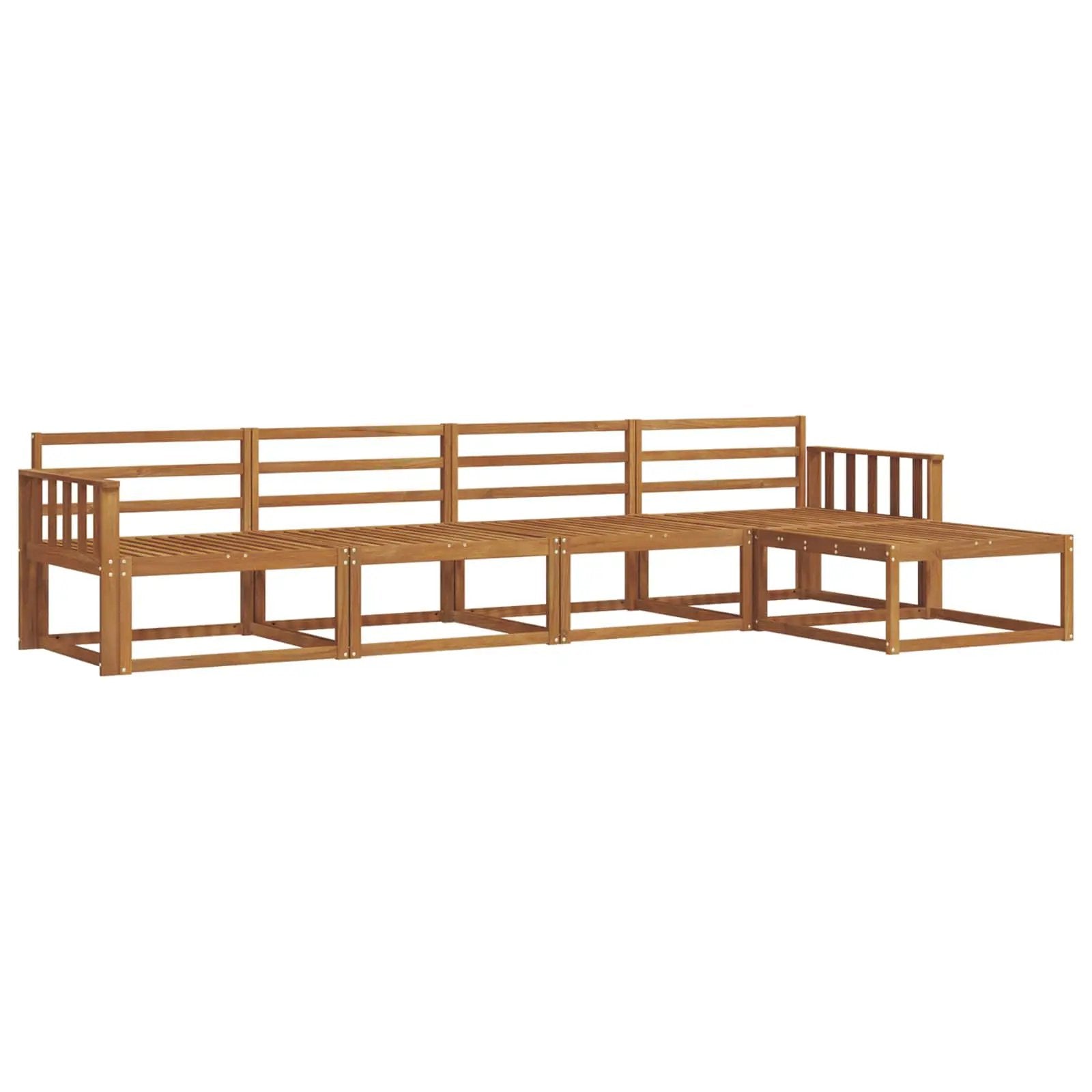 vidaXL vidaXL Outdoor Sofa Set 5 pcs Natural Solid Acacia Wood - Garden Sofa Sets