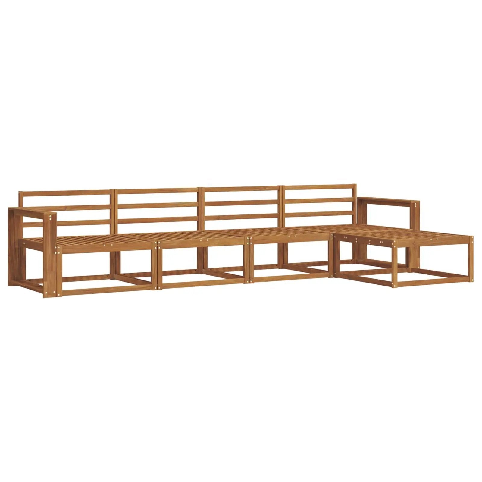 vidaXL vidaXL Outdoor Sofa Set 5 pcs Natural Solid Acacia Wood - Garden Sofa Sets