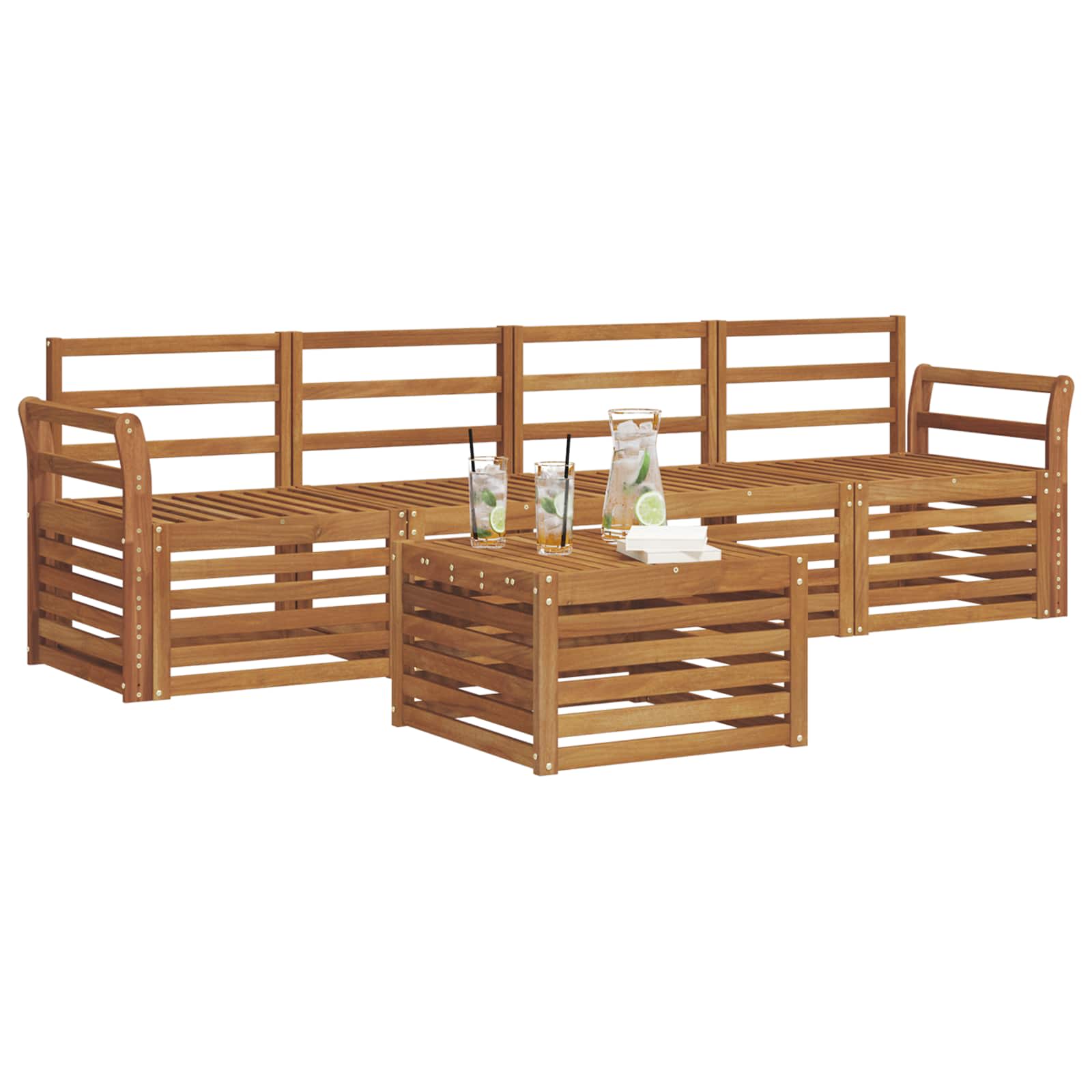 vidaXL vidaXL Sofa Sets Natural Solid Acacia Wood - Garden Sofa Sets