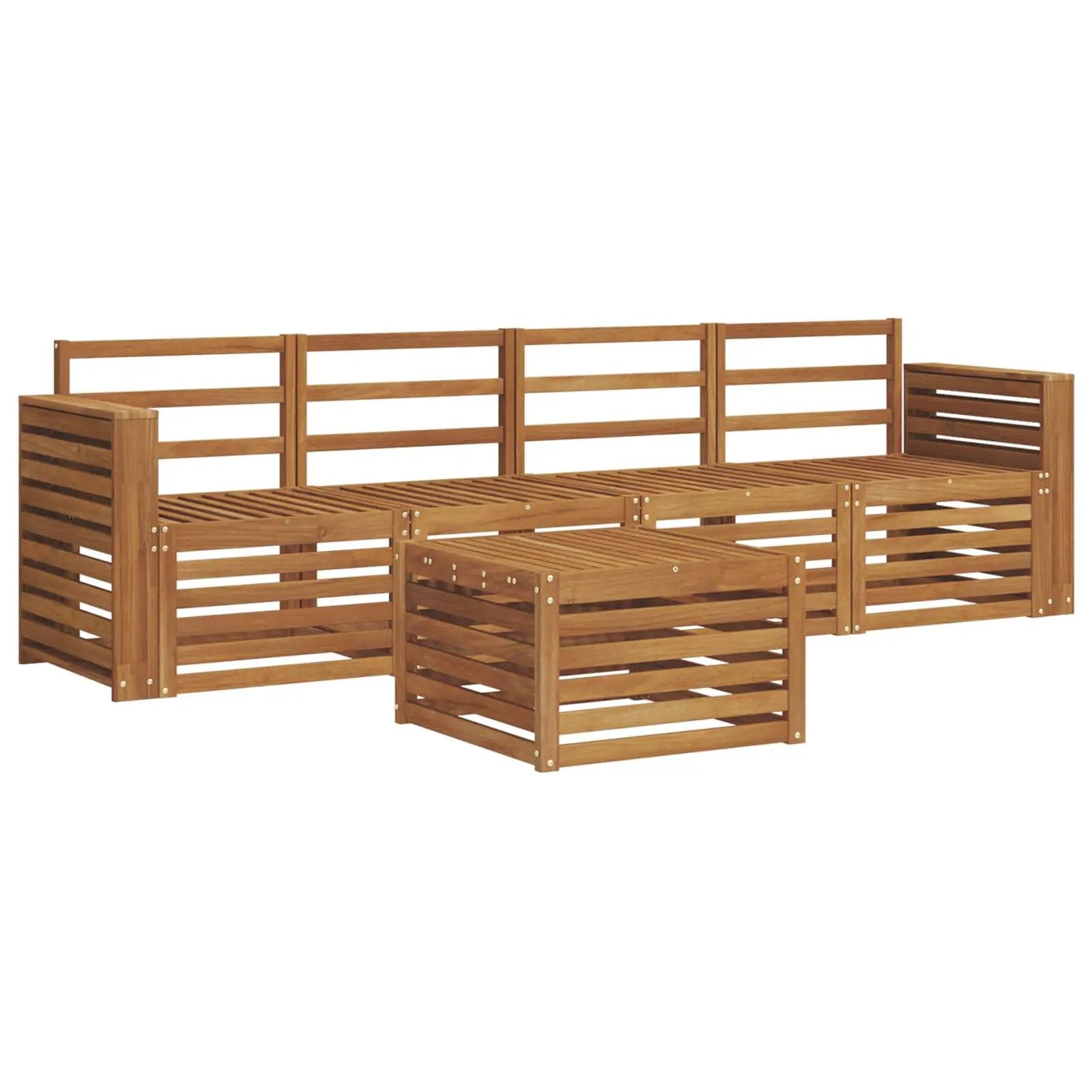vidaXL vidaXL Sofa Sets 5 pcs Natural Solid Acacia Wood - Garden Sofa Sets