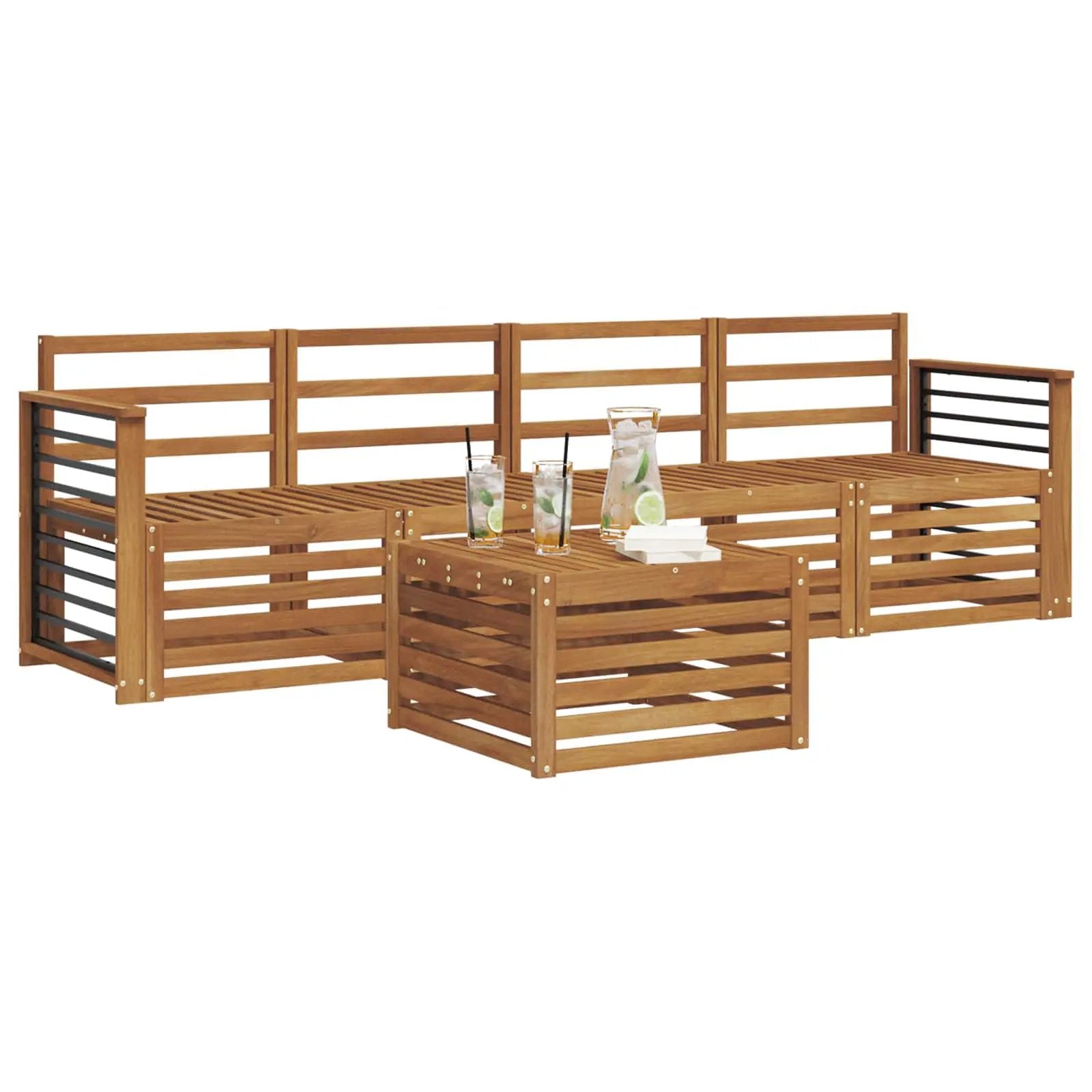 vidaXL vidaXL Sofa Sets Natural Solid Acacia Wood - Garden Sofa Sets
