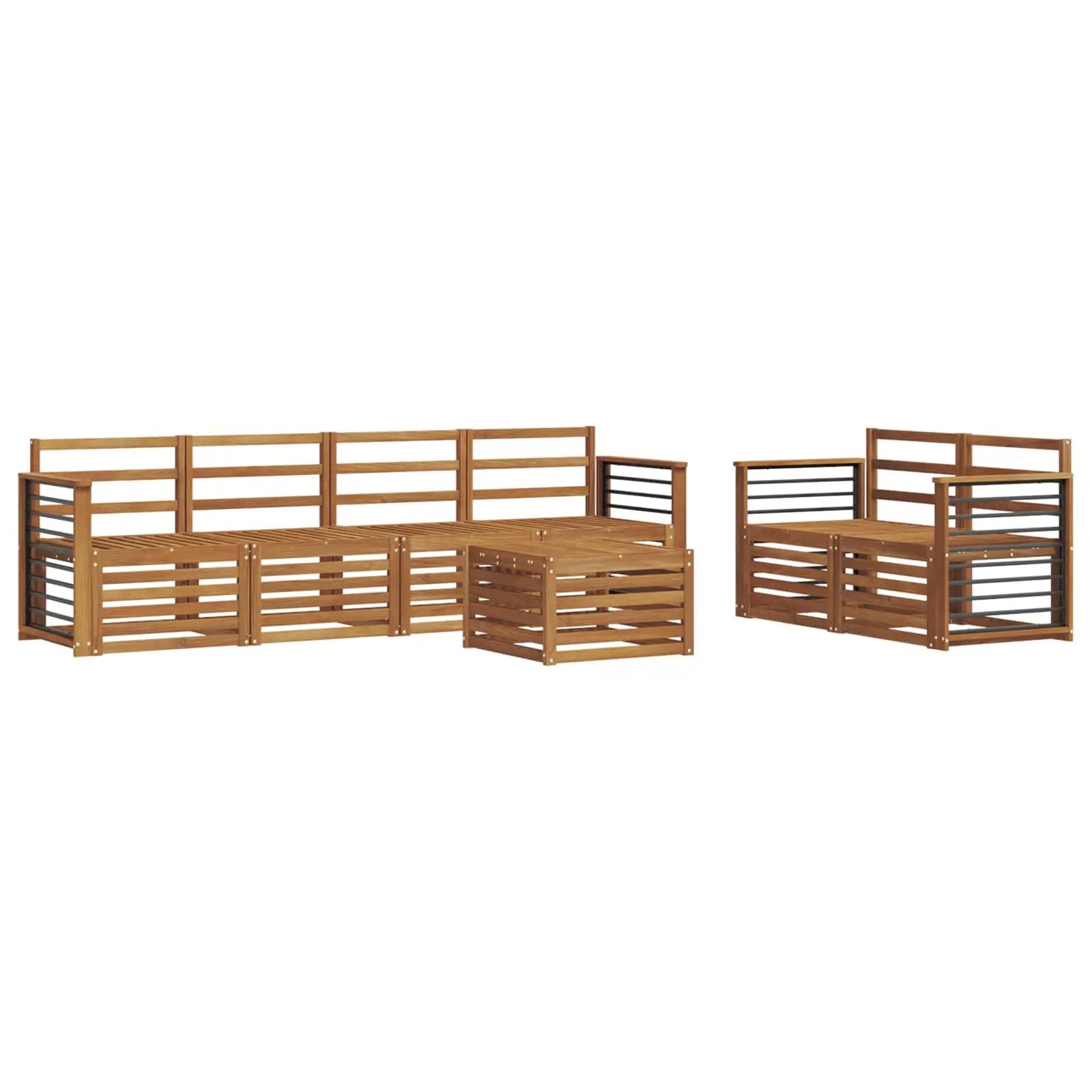 vidaXL vidaXL Sofa Sets 7 pcs Natural Solid Acacia Wood - Garden Sofa Sets