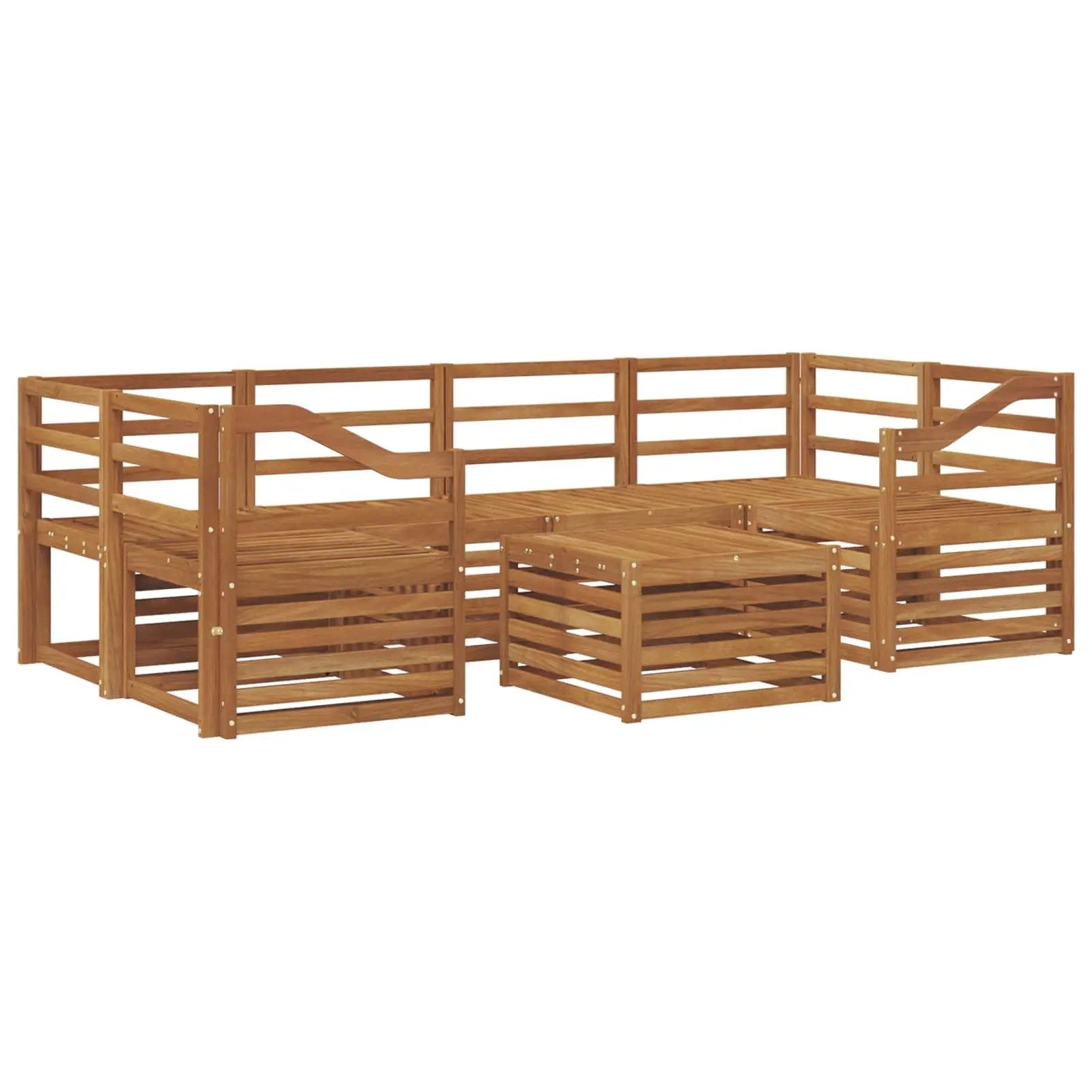 vidaXL vidaXL Outdoor Sofa Set 7 pcs Natural Solid Acacia Wood - Garden Sofa Sets