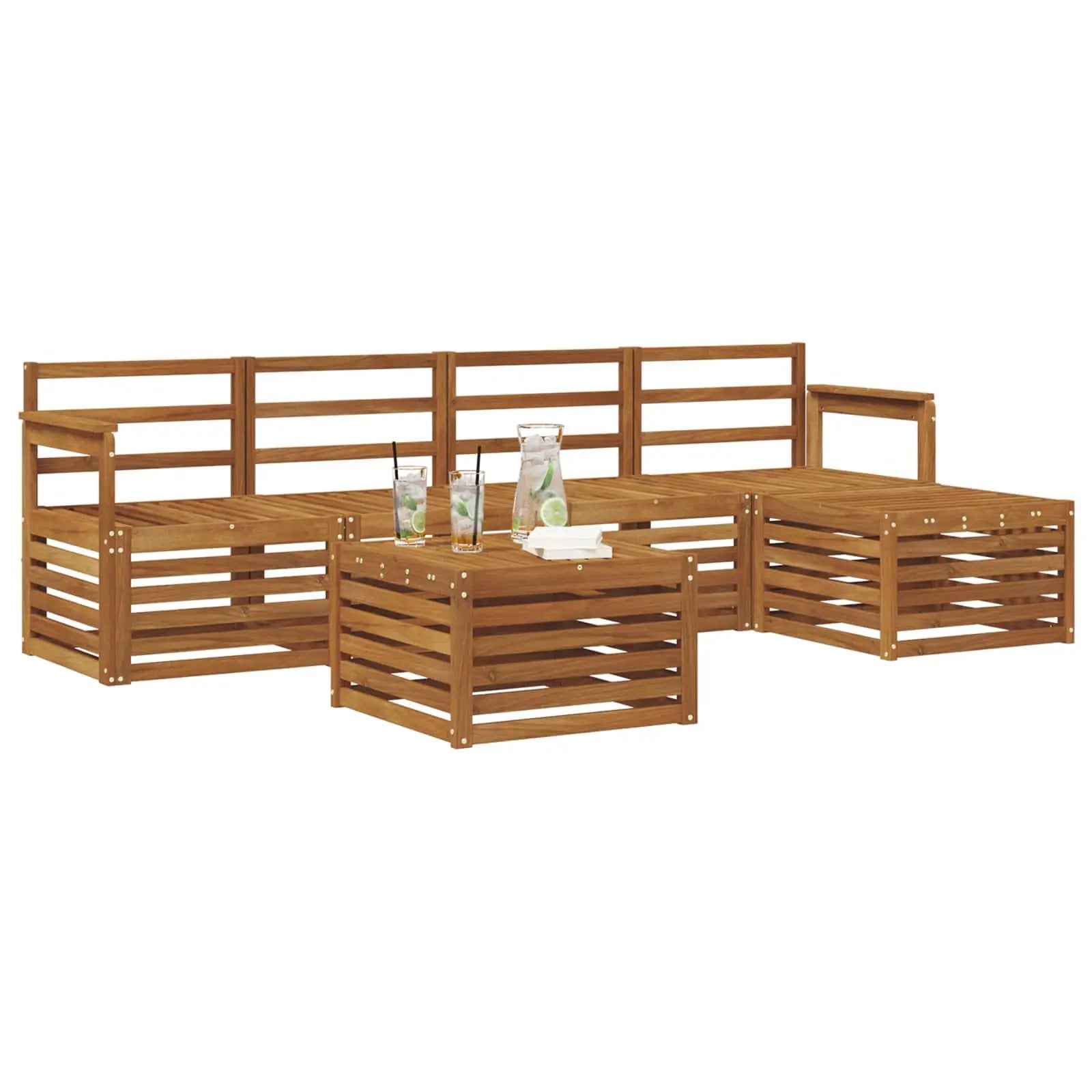 vidaXL vidaXL Outdoor Sofa Set 6 pcs Natural - Garden Sofa Sets