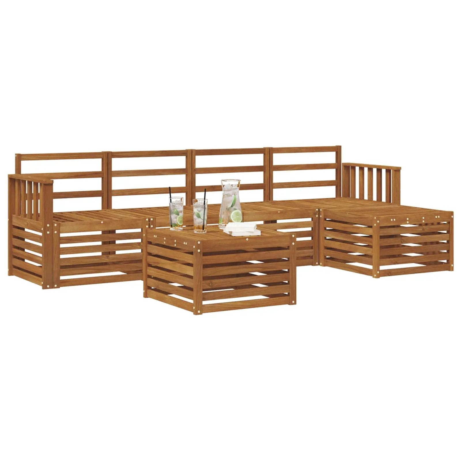 vidaXL vidaXL Outdoor Sofa Set 6 pcs Natural - Garden Sofa Sets