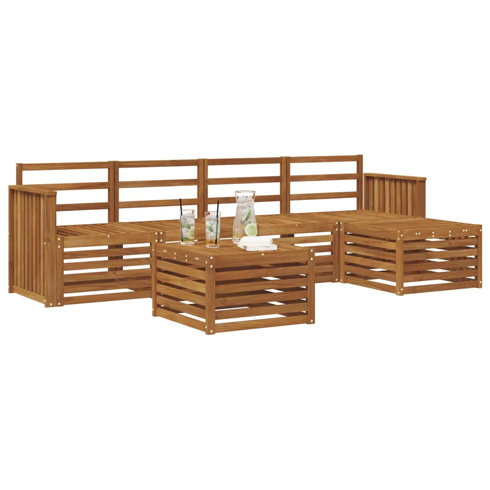 vidaXL vidaXL Outdoor Sofa Set 6 pcs Natural - Garden Sofa Sets
