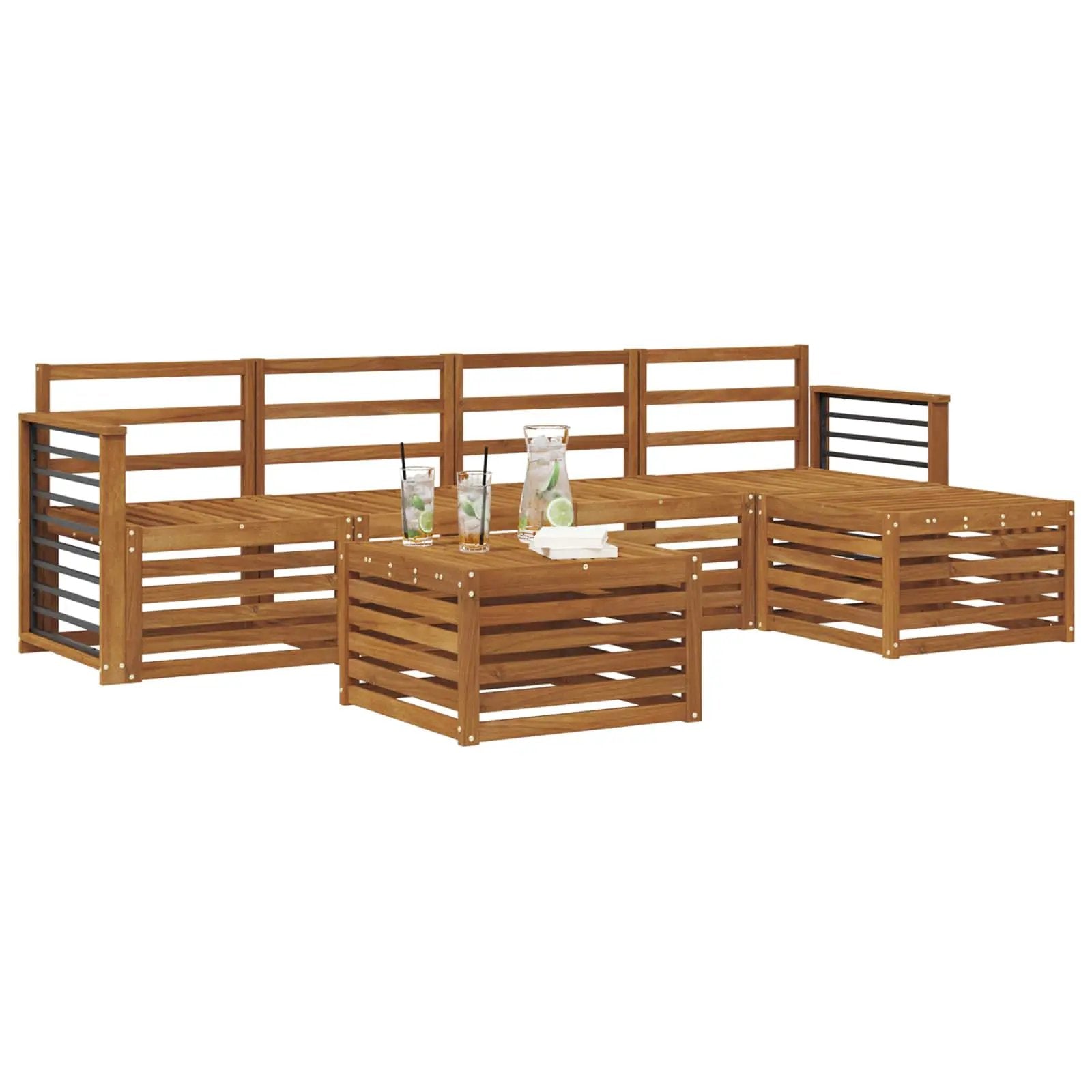 vidaXL vidaXL Sofa Sets 6 pcs Natural Solid Acacia Wood - Garden Sofa Sets