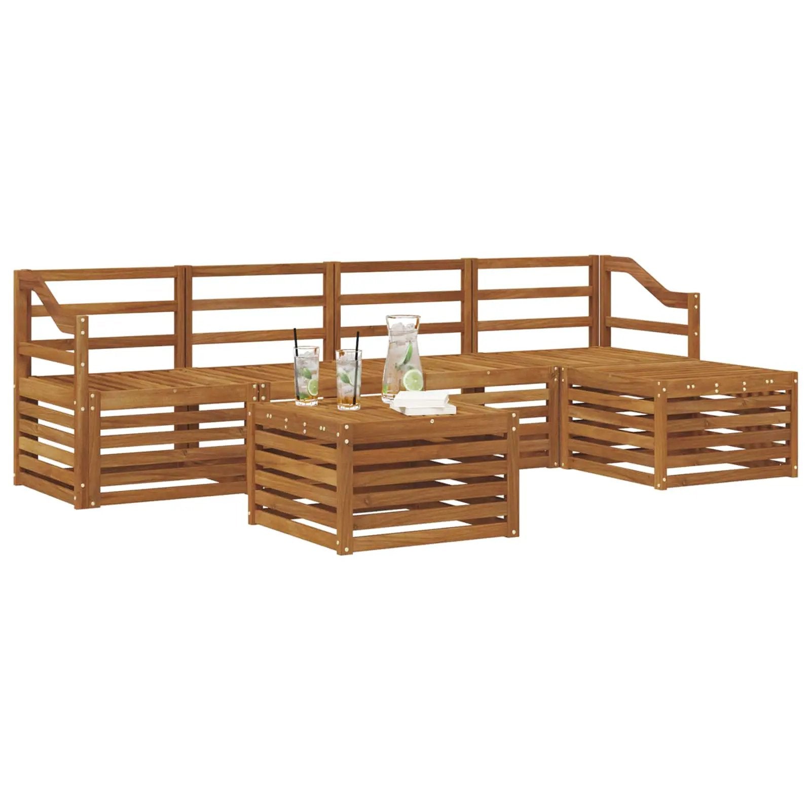 vidaXL vidaXL Outdoor Sofa Set 6 pcs Natural - Garden Sofa Sets