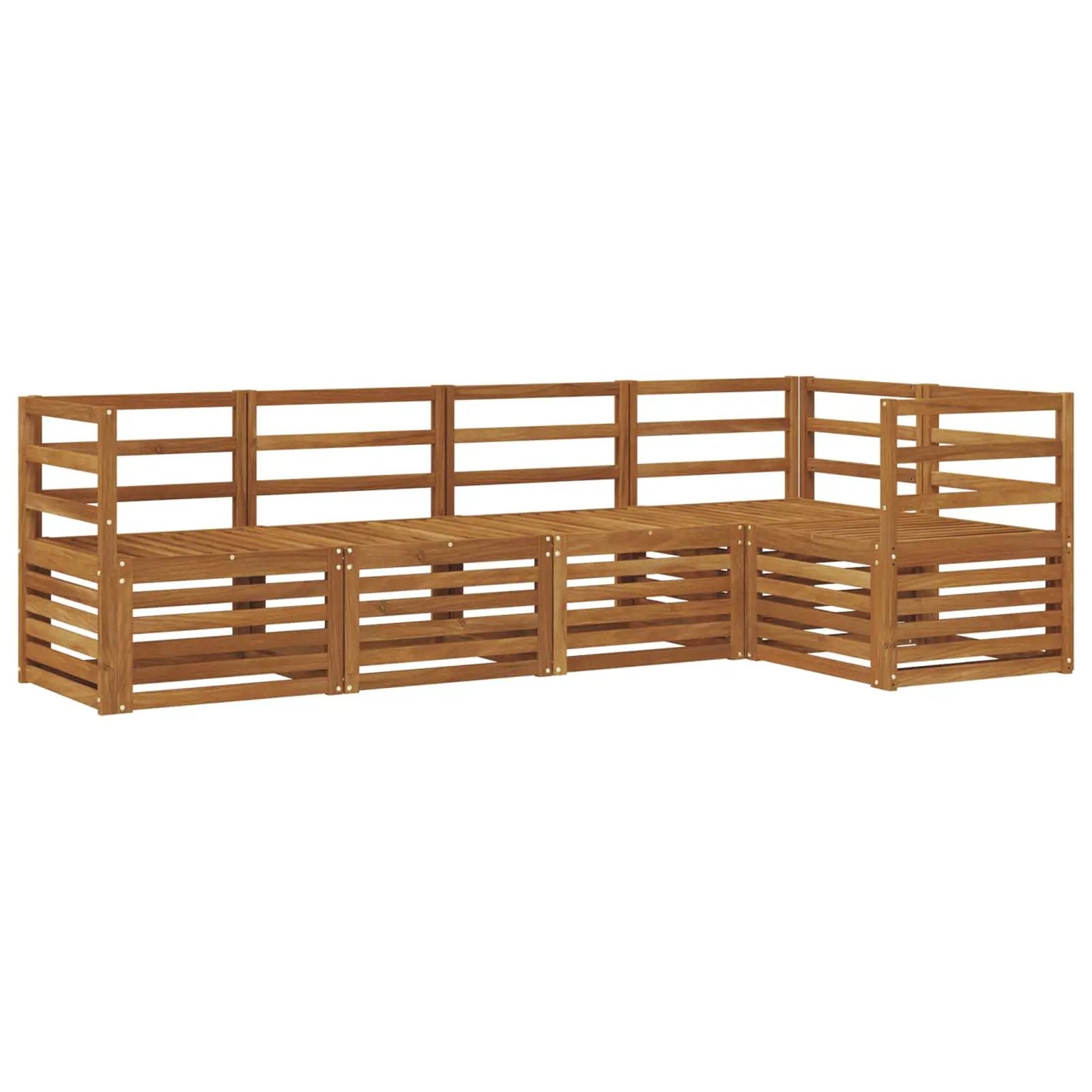 vidaXL vidaXL Sectional Sofa Set 5 pcs Natural Solid Acacia Wood - Garden Sofa Sets