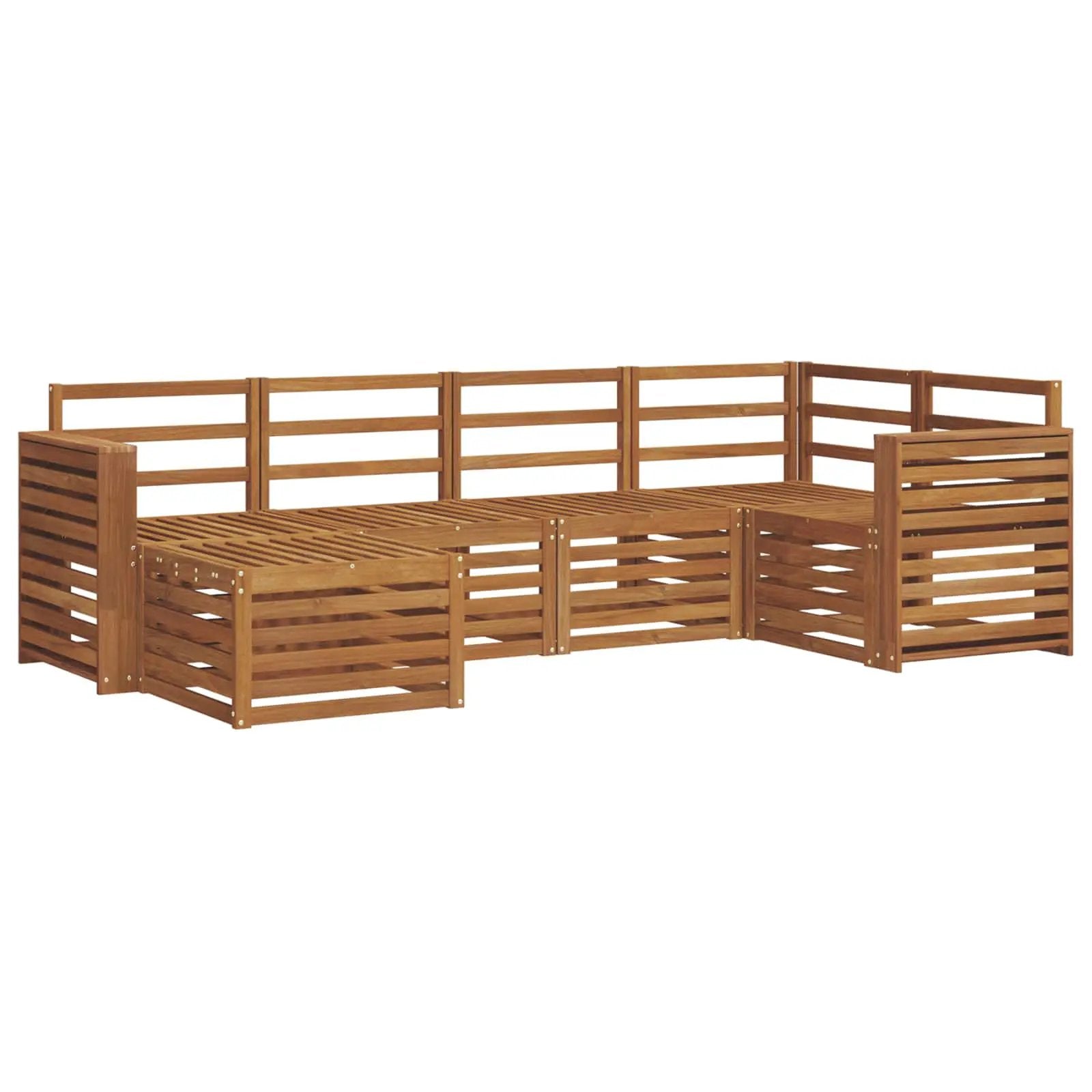 vidaXL vidaXL Sectional Sofa Set 6 pcs Natural Solid Acacia Wood - Garden Sofa Sets