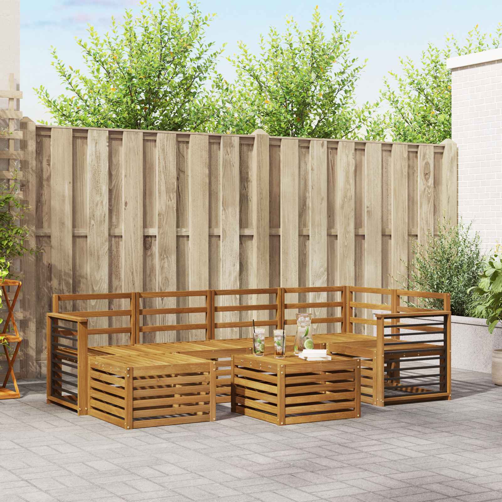 vidaXL vidaXL Sofa Sets Natural Solid Acacia Wood - Garden Sofa Sets