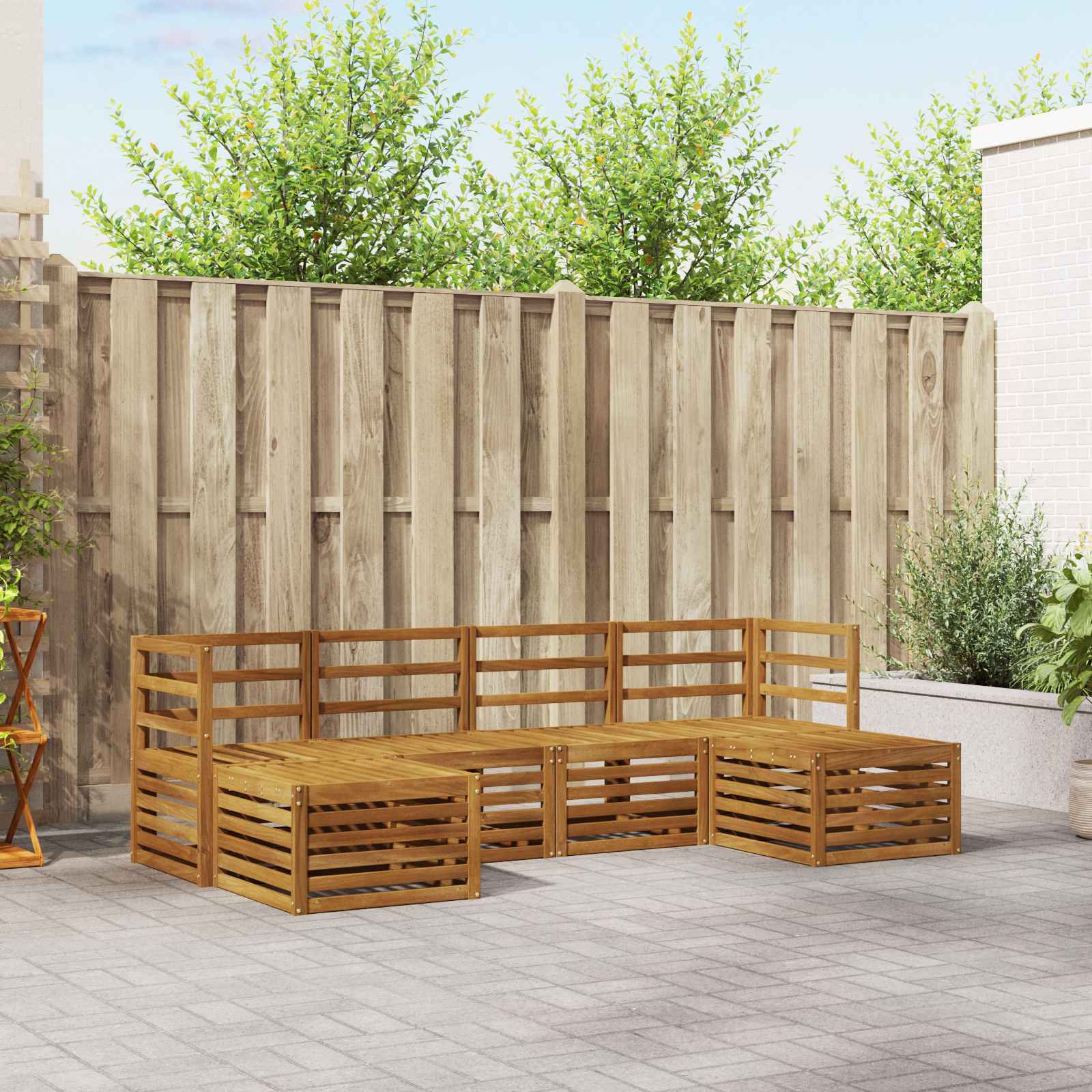 vidaXL vidaXL Sofa Sets 6 pcs Natural Solid Acacia Wood - Garden Sofa Sets