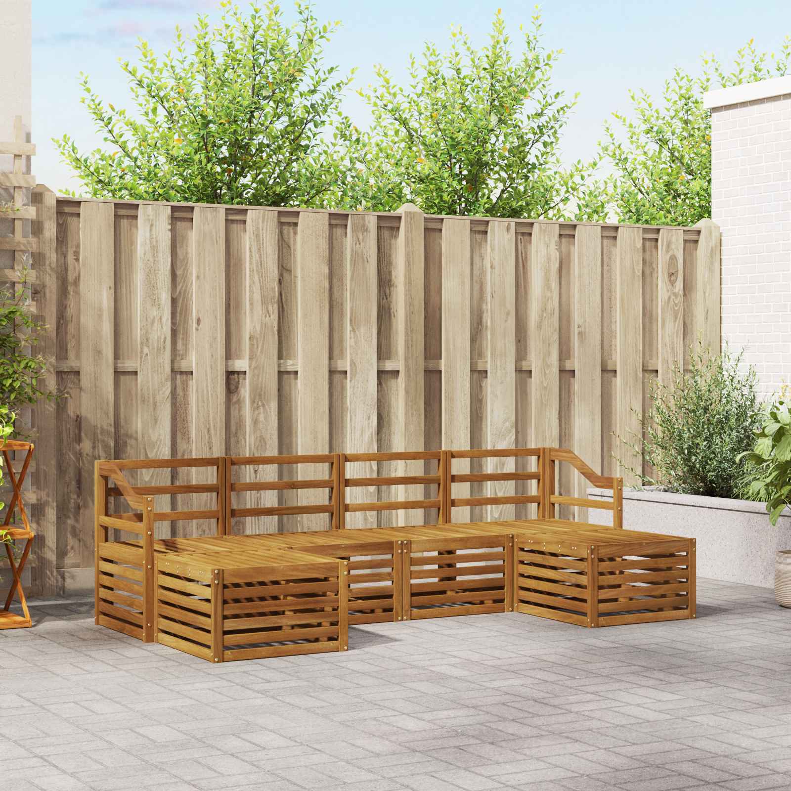 vidaXL vidaXL Sofa Sets 6 pcs Natural Solid Acacia Wood - Garden Sofa Sets