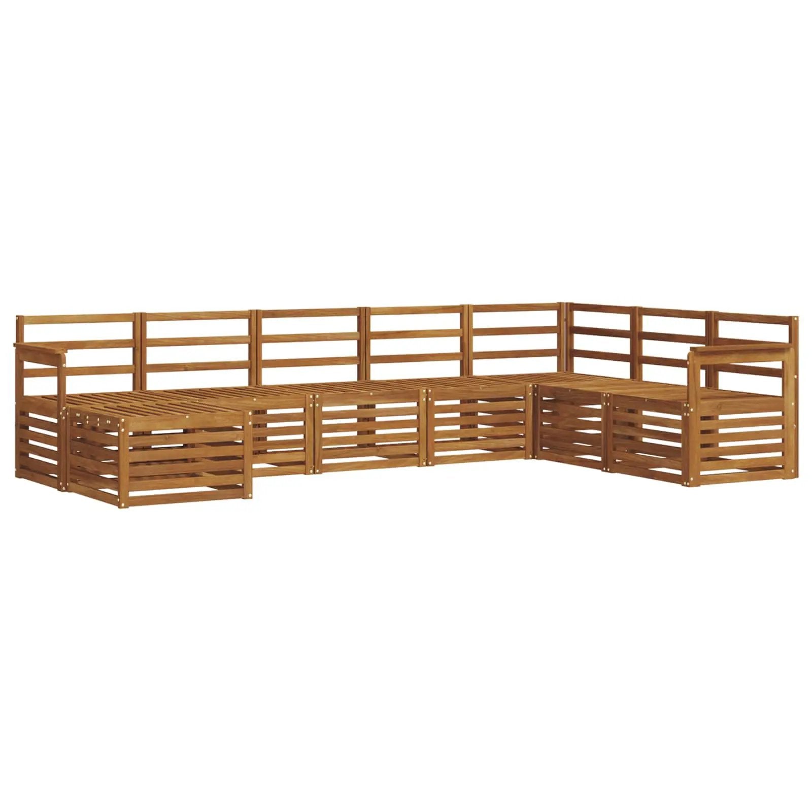 vidaXL vidaXL Outdoor Sofa Set 8 pcs Natural Solid Acacia Wood - Garden Sofa Sets