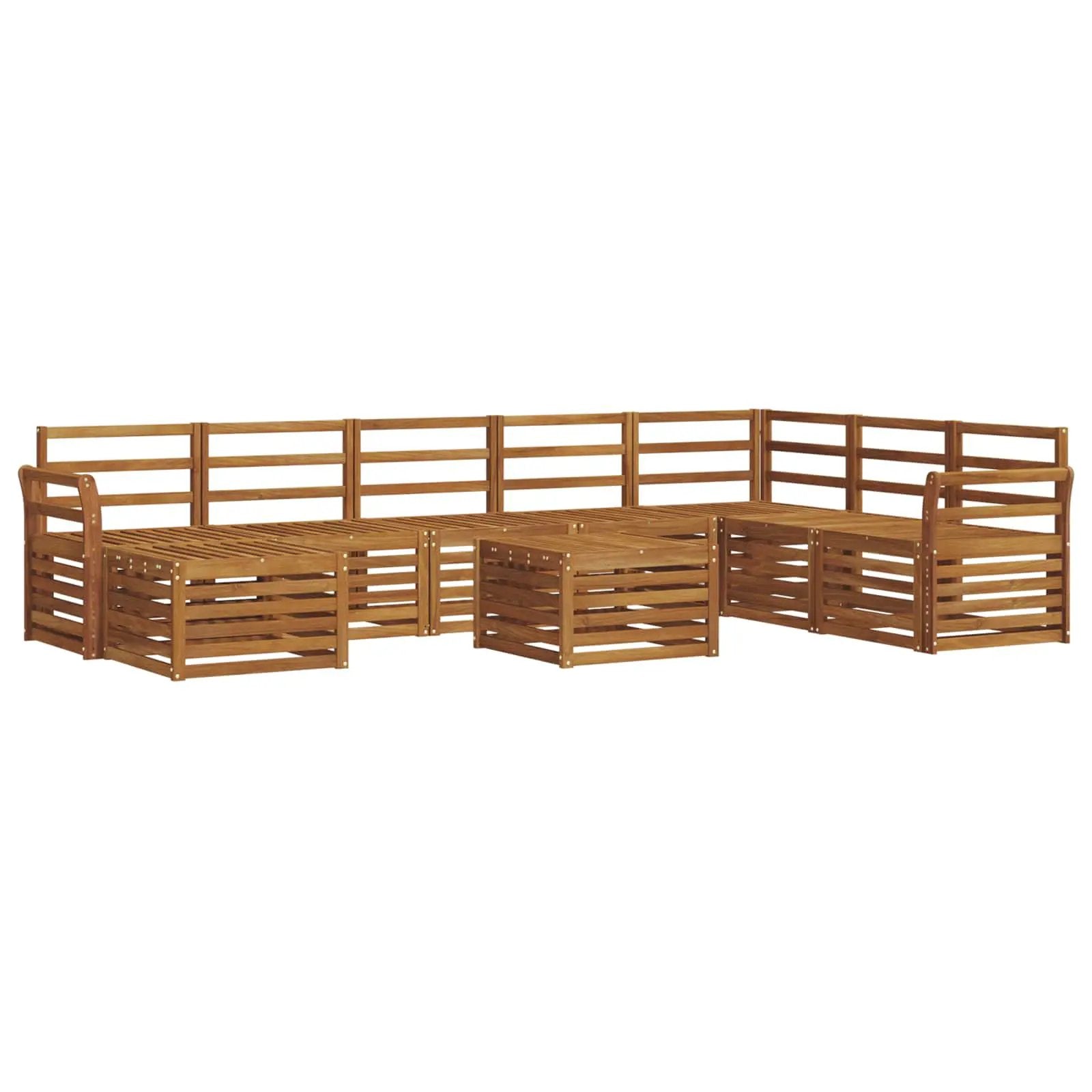 vidaXL vidaXL Outdoor Sofa Set 9 pcs Natural Solid Acacia Wood - Garden Sofa Sets