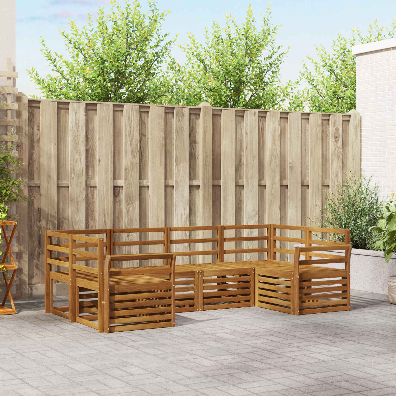 vidaXL vidaXL Sectional Sofa Set 6 pcs Natural - Garden Sofa Sets