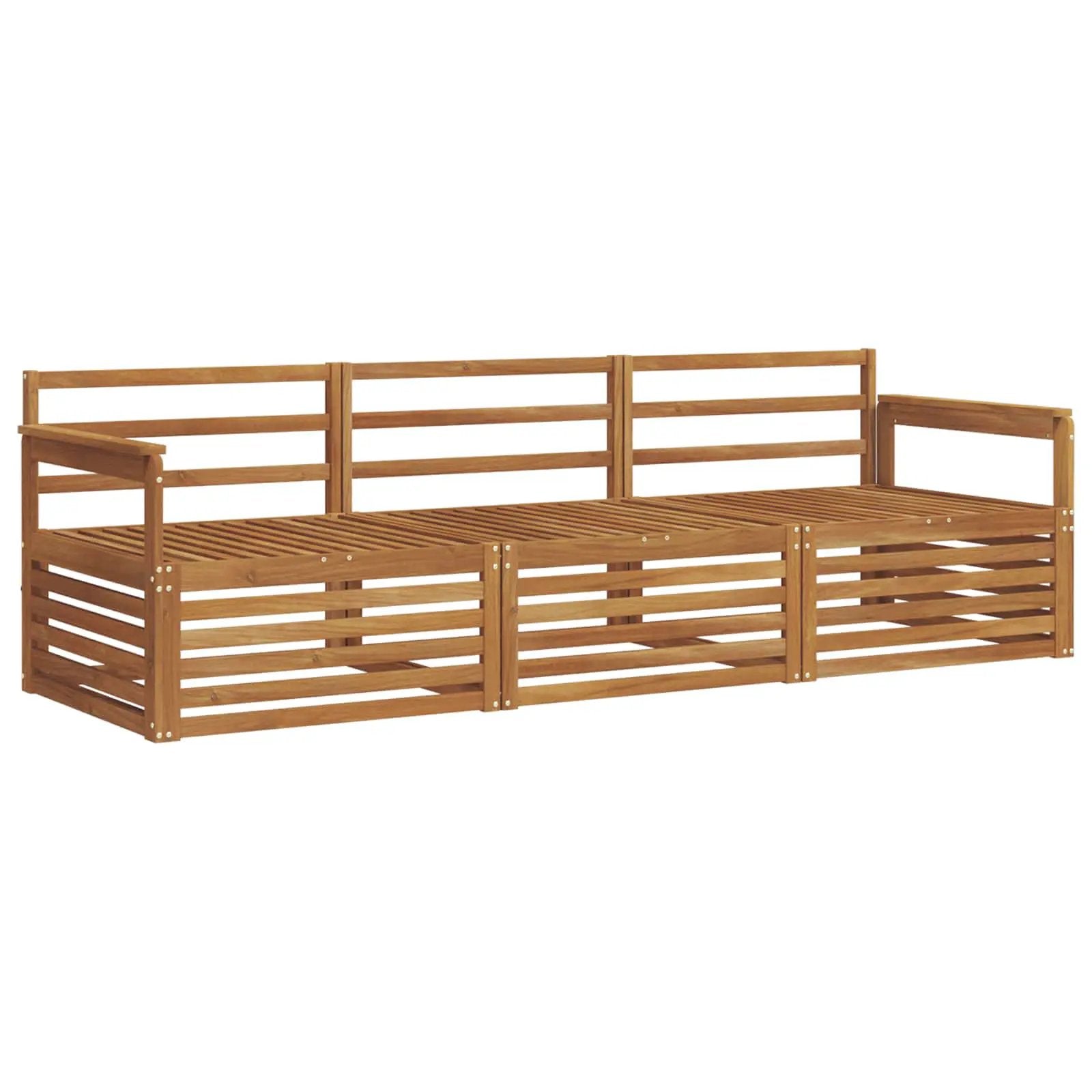 vidaXL vidaXL Outdoor Sofa Set 3 pcs Natural Solid Acacia Wood - Garden Sofa Sets