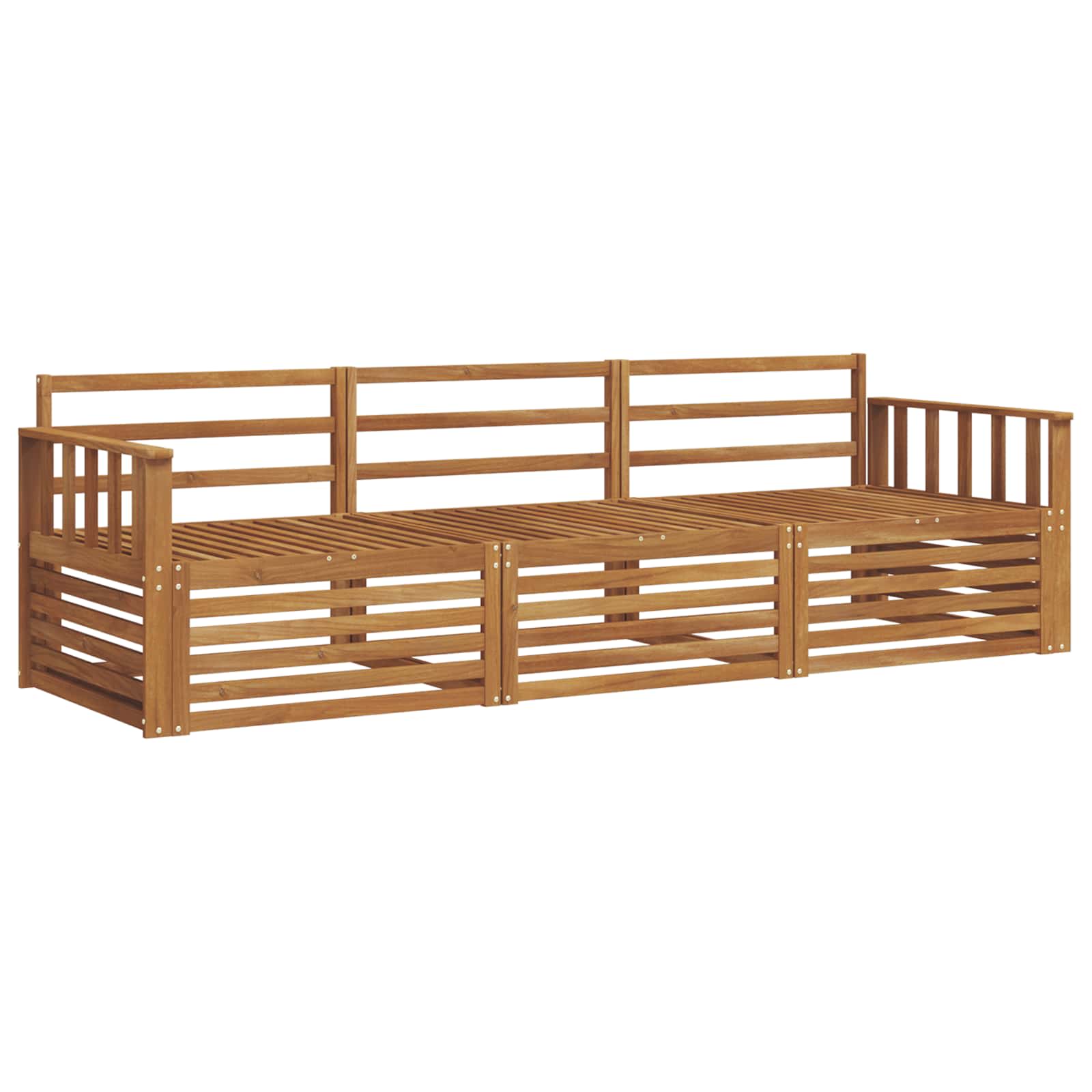 vidaXL vidaXL Outdoor Sofa Set 3 pcs Natural Solid Acacia Wood - Garden Sofa Sets