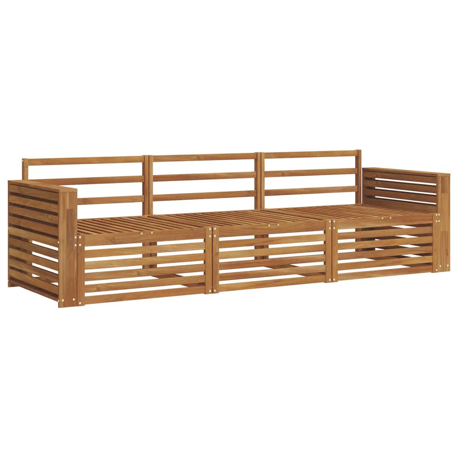 vidaXL vidaXL Outdoor Sofa Set 3 pcs Natural Solid Acacia Wood - Garden Sofa Sets