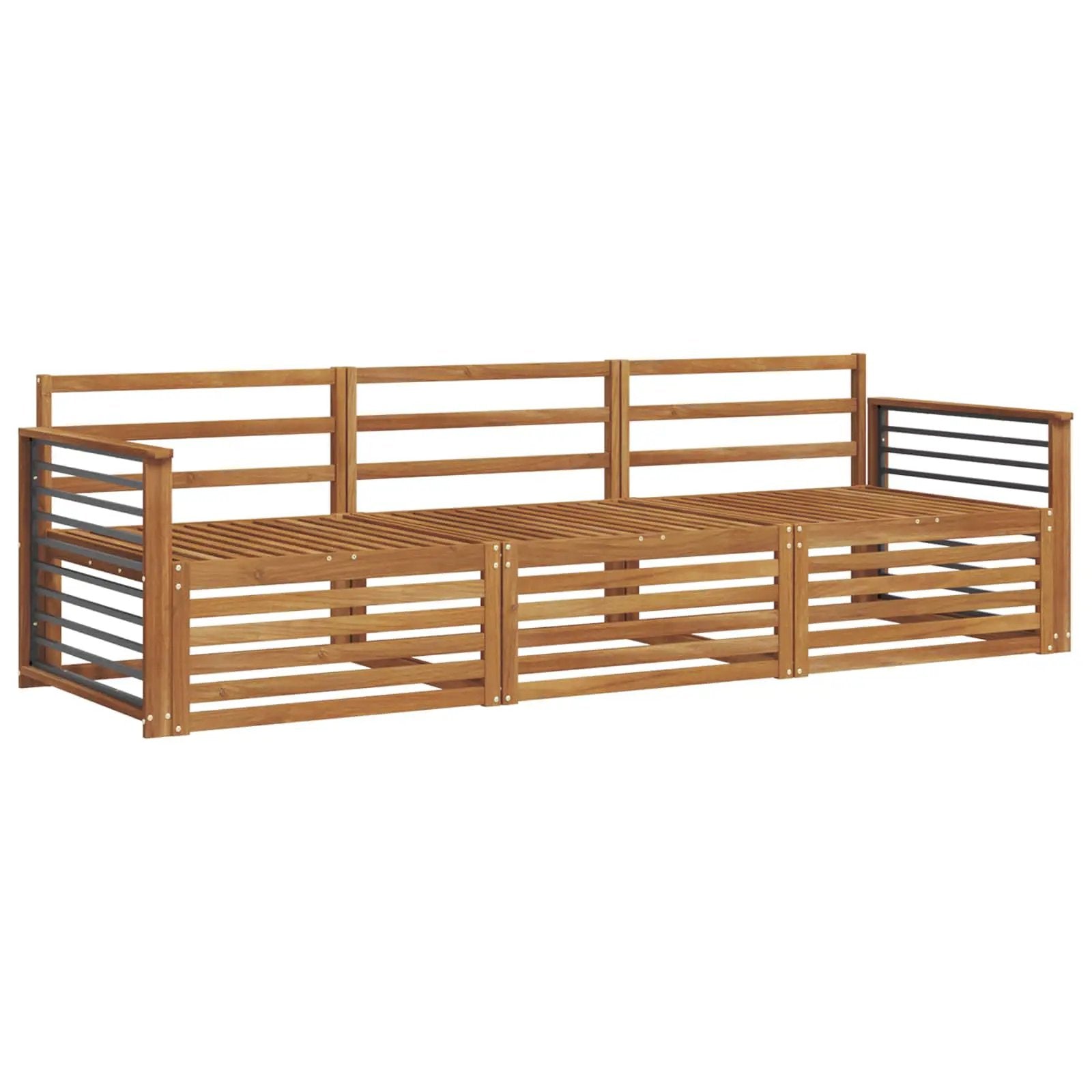 vidaXL vidaXL Outdoor Sofa Set 3 pcs Natural Solid Acacia Wood - Garden Sofa Sets