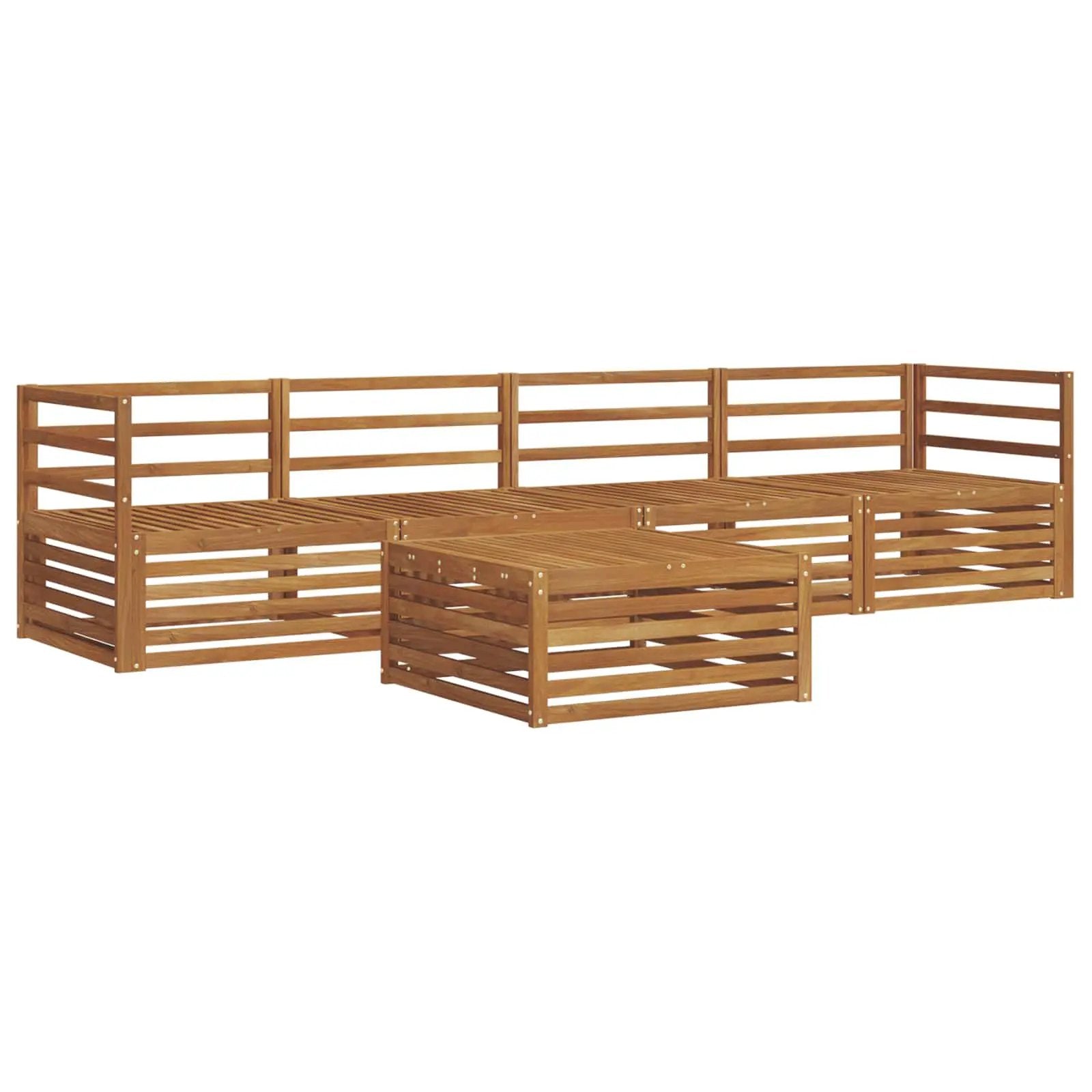 vidaXL vidaXL Outdoor Sofa Set 5 pcs Natural Solid Acacia Wood - Garden Sofa Sets