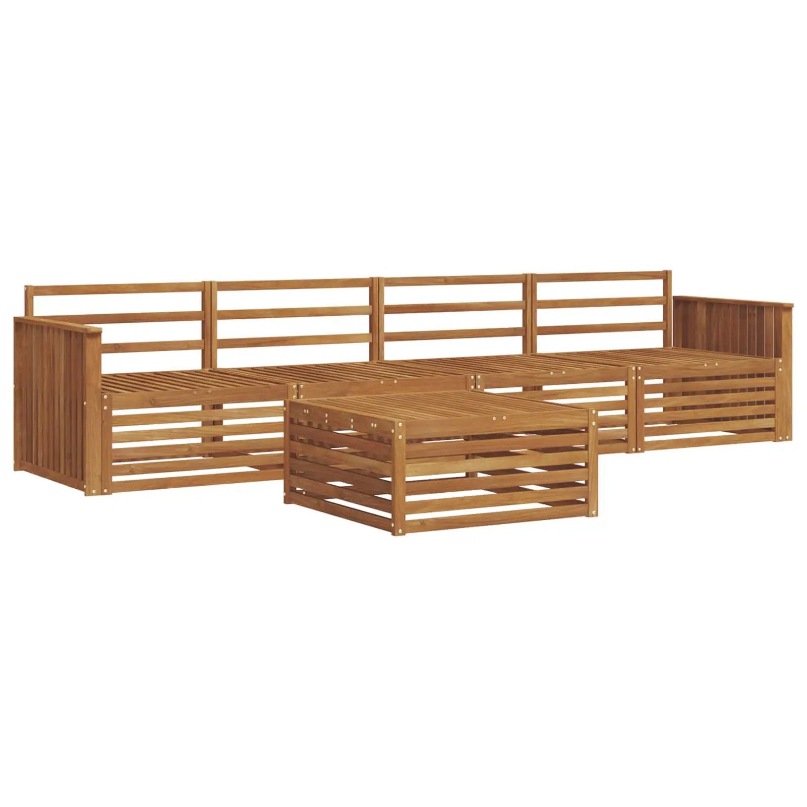 vidaXL vidaXL Outdoor Sofa Set 5 pcs Natural Solid Acacia Wood - Garden Sofa Sets