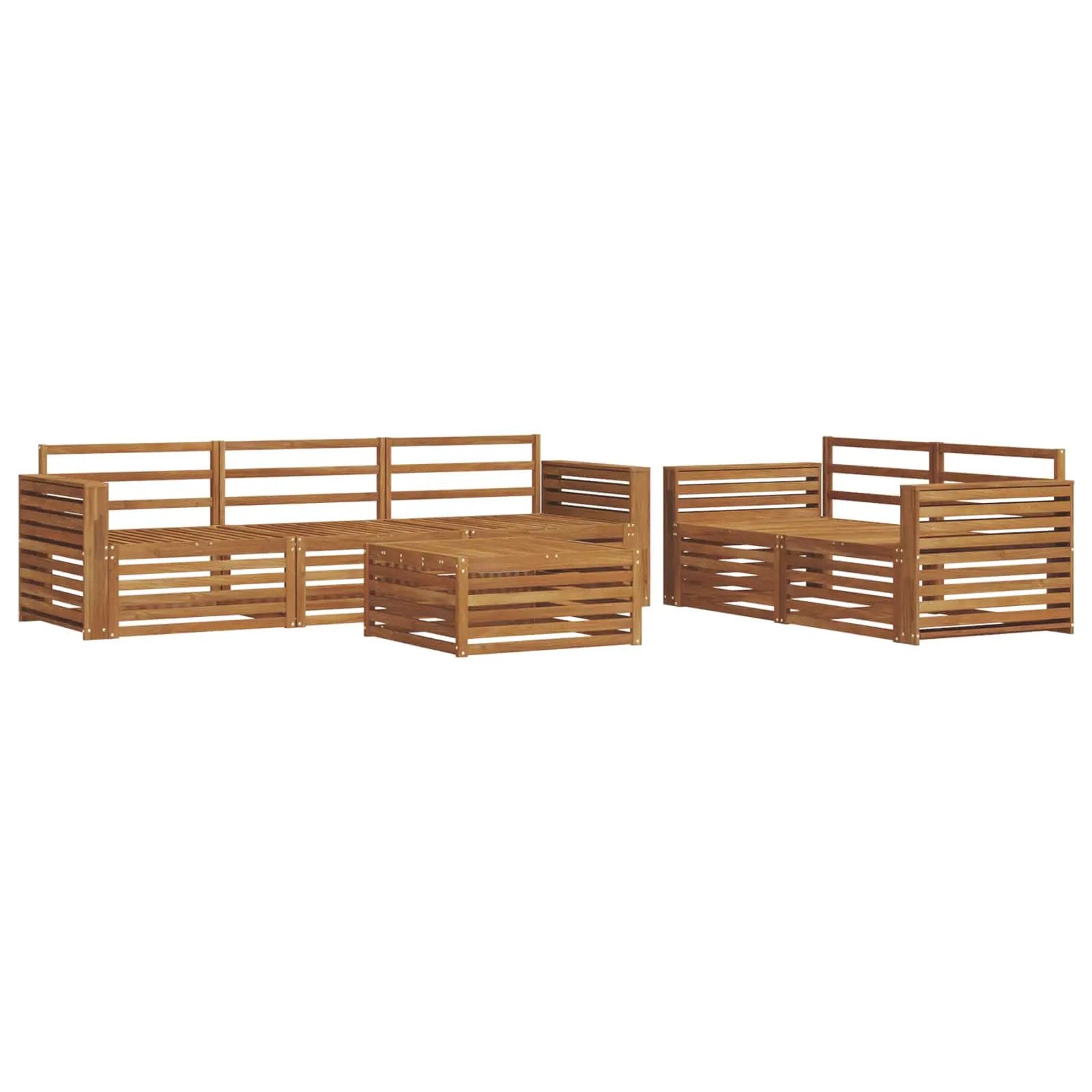vidaXL vidaXL Outdoor Sofa Set 6 pcs Natural Solid Acacia Wood - Garden Sofa Sets