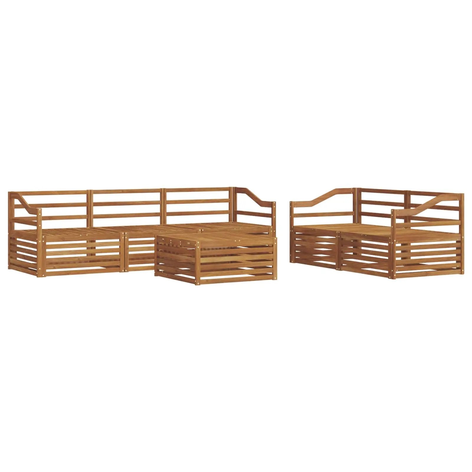 vidaXL vidaXL Outdoor Sofa Set 6 pcs Natural Solid Acacia Wood - Garden Sofa Sets