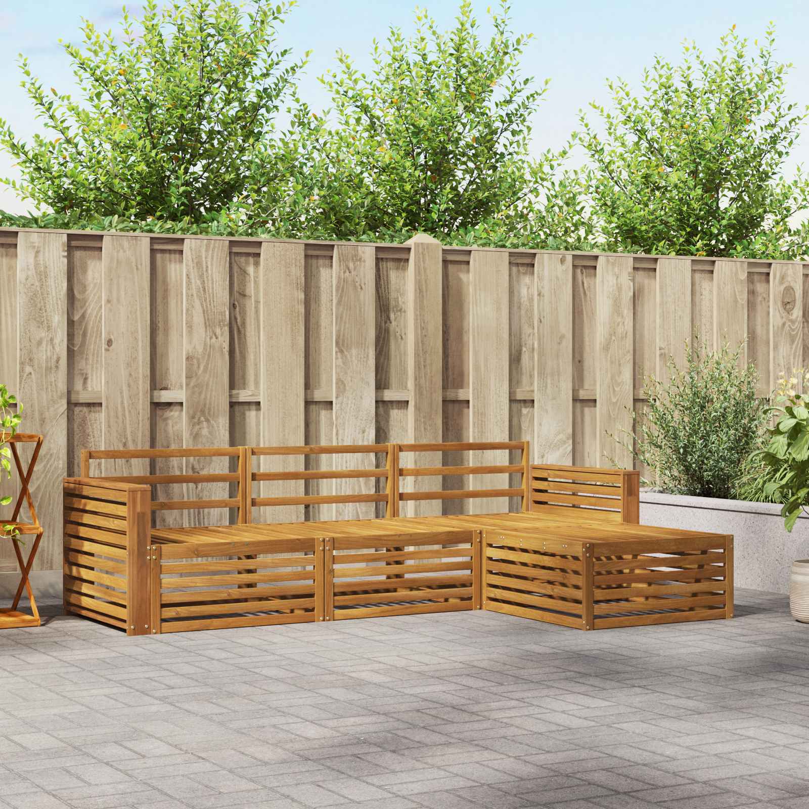 vidaXL vidaXL Outdoor Sofa Set Natural 257.5 x 162.5 x 73 cm - Garden Sofa Sets