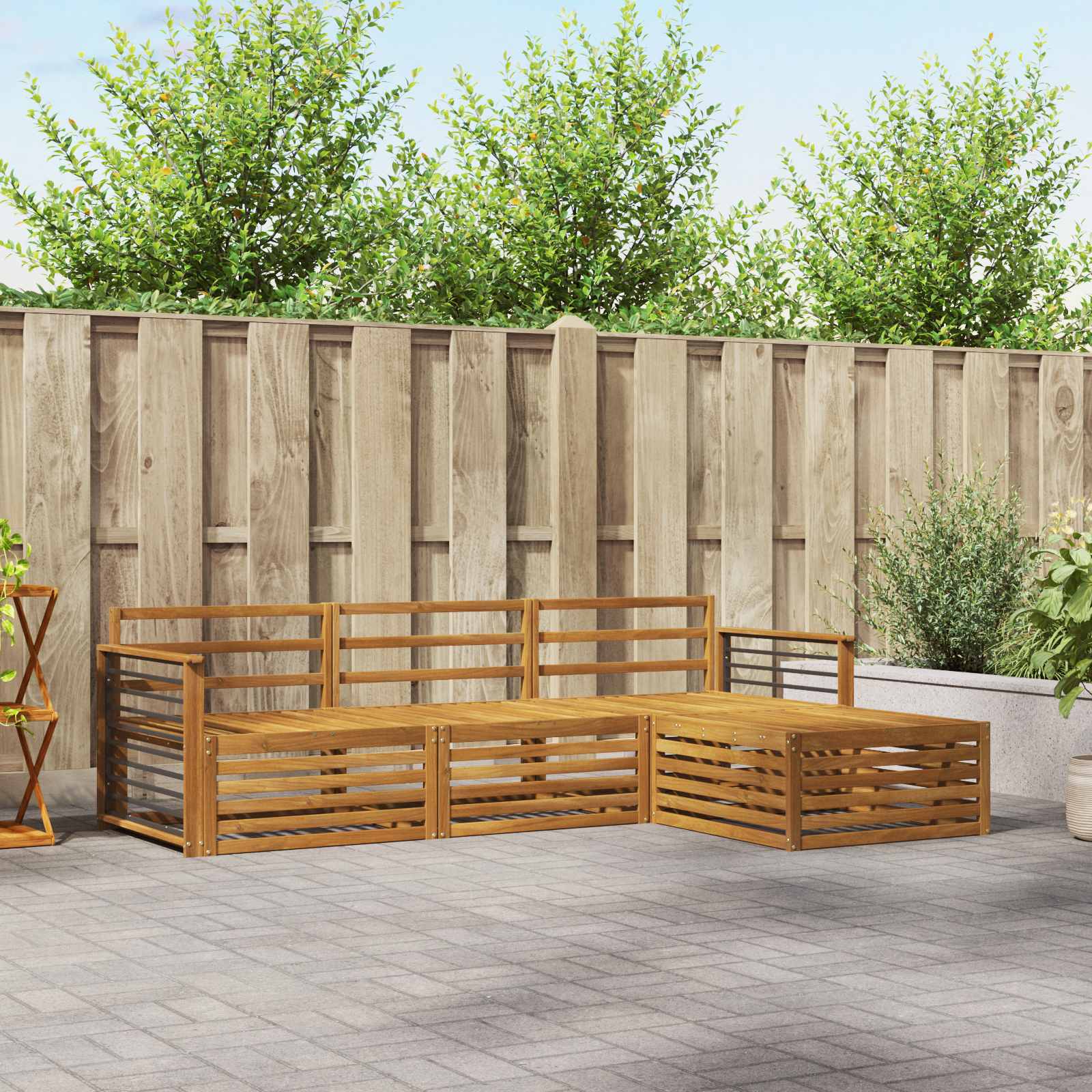 vidaXL vidaXL Outdoor Sofa Set Natural 249.5 x 162.5 x 73 cm - Garden Sofa Sets