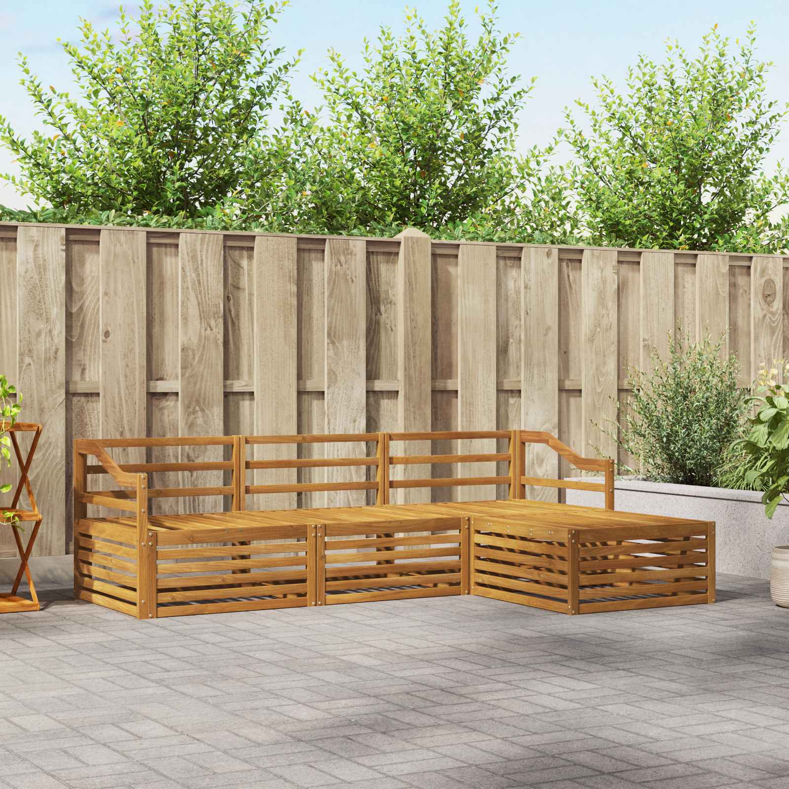 vidaXL vidaXL Outdoor Sofa Set Natural 245.5 x 162.5 x 73 cm - Garden Sofa Sets