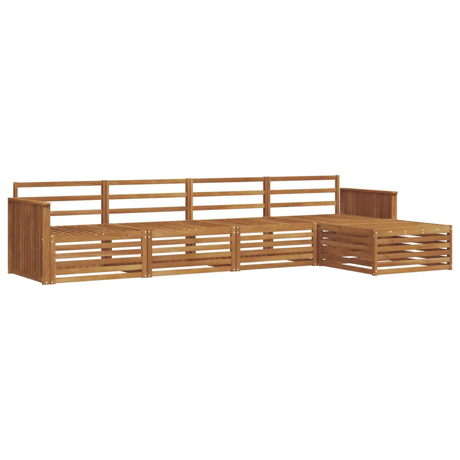 vidaXL vidaXL Outdoor Sofa Set 5 pcs Natural Solid Acacia Wood - Garden Sofa Sets