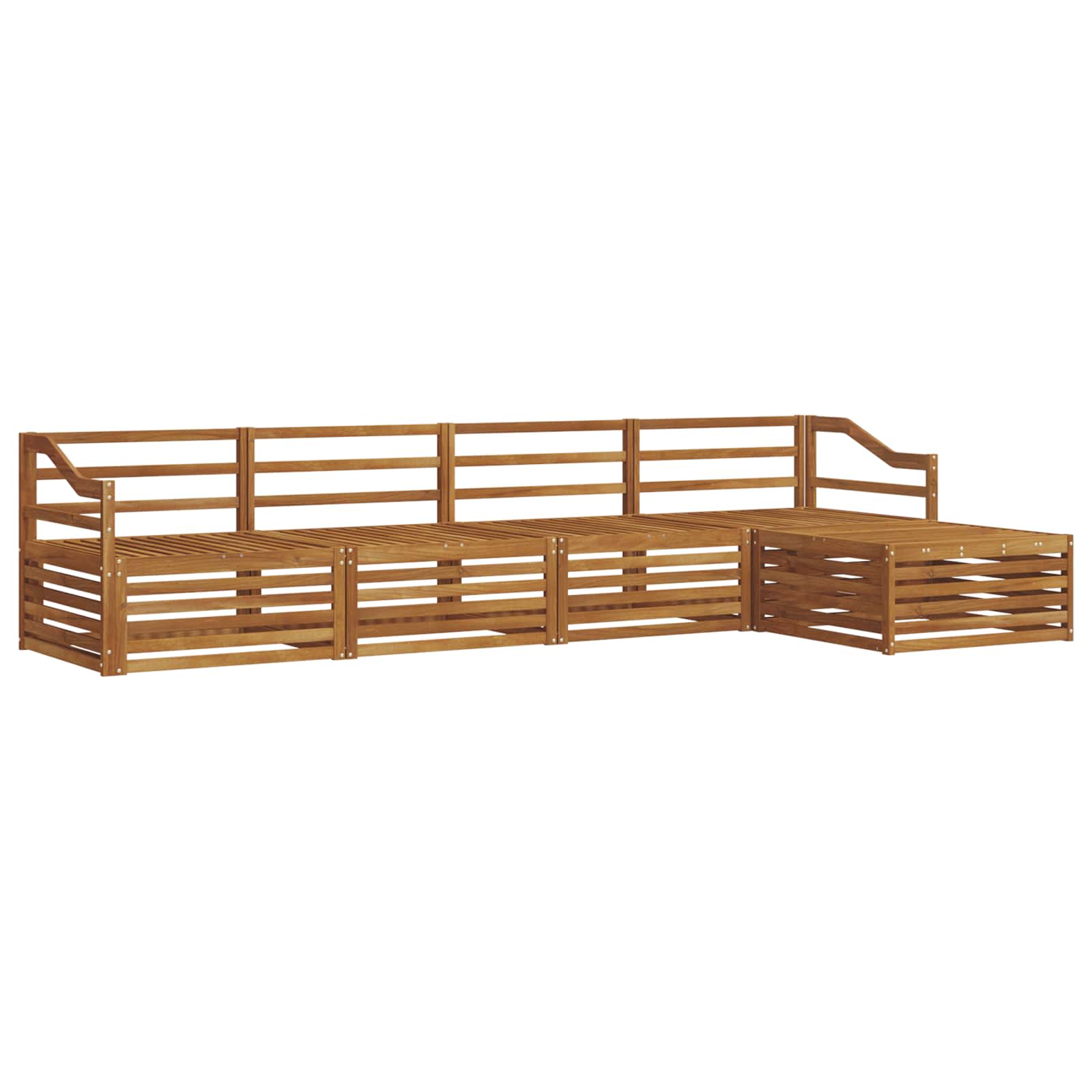 vidaXL vidaXL Outdoor Sofa Set 5 pcs Natural Solid Acacia Wood - Garden Sofa Sets